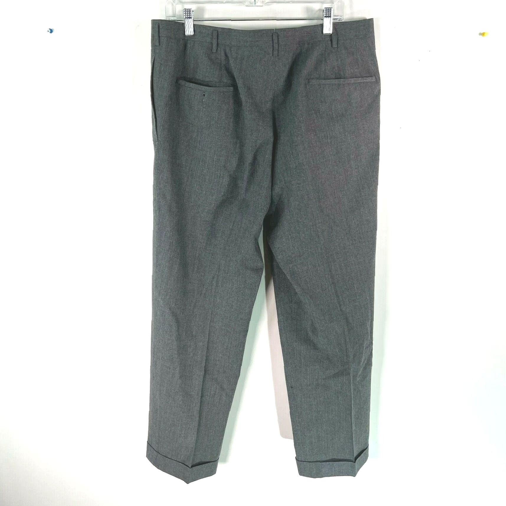 Vintage VINTAGE Louis Raphael Men's Dress Pants Size 36X30 Gray Straight Leg Cuffed Pleated Formal Size US 36 / EU 52 - 2 Thumbnail
