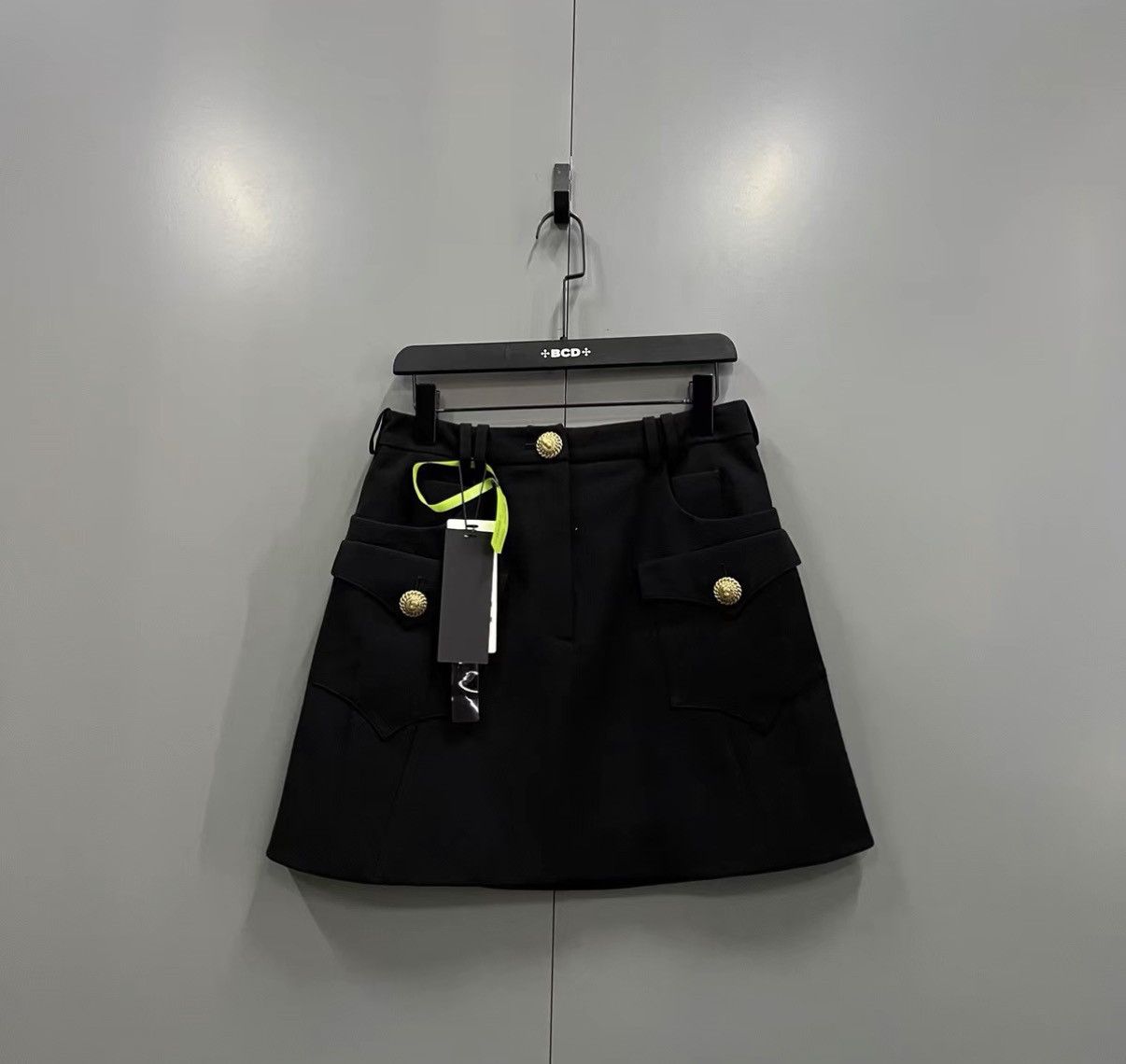 Balmain Balmain Black Gold-button Mini Skirt J41 Size S / US 4 / IT 40 - 1 Thumbnail