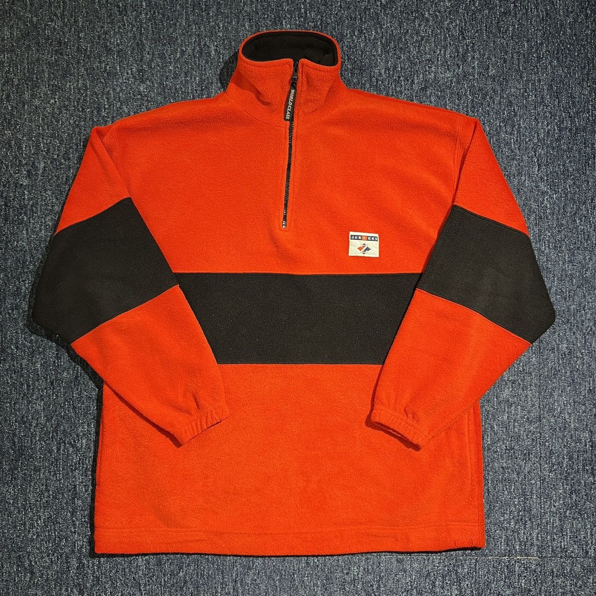 Vintage 90s JERZEES Z Color Block Fleece Half Zip