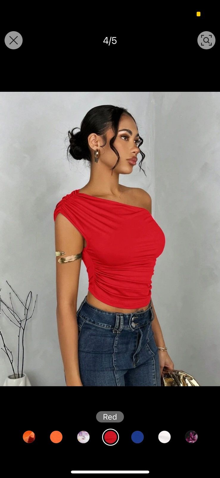 Shein Red Shein off the shoulder top Size S / US 4 / IT 40 - 2 Thumbnail