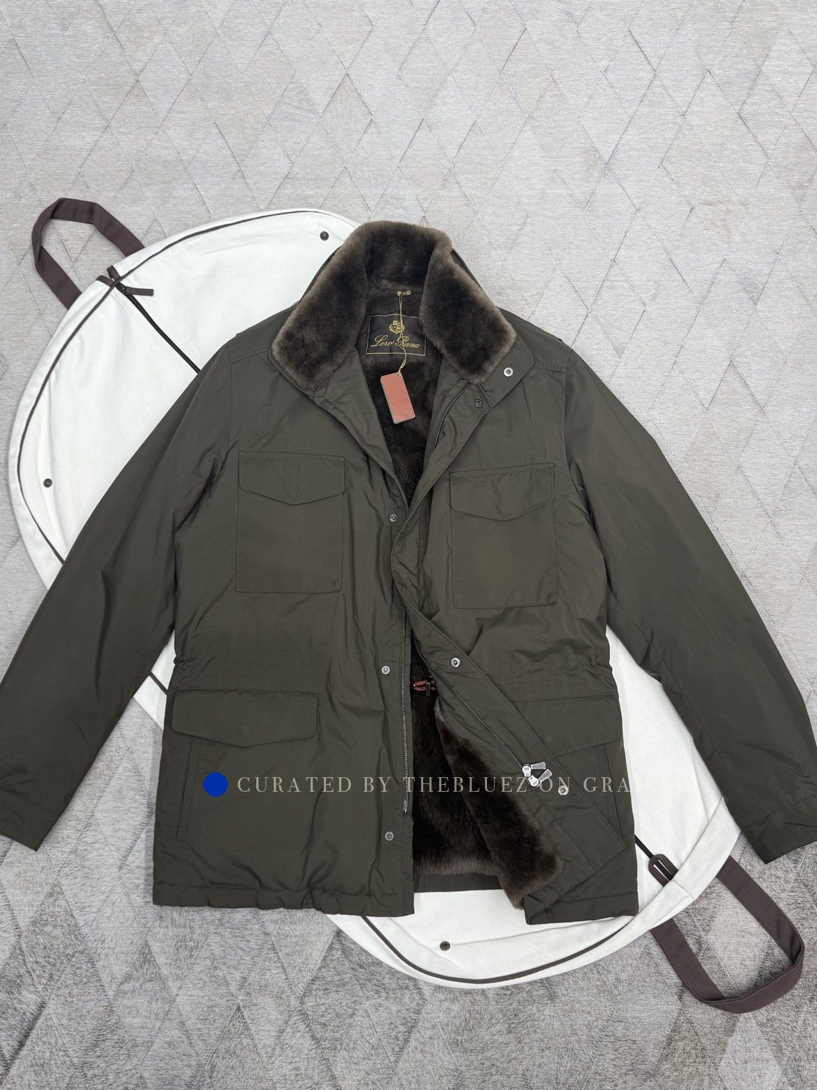 Loro Piana Green Fur Collar Utility Jacket Size US L / EU 52-54 / 3 - 1 Thumbnail