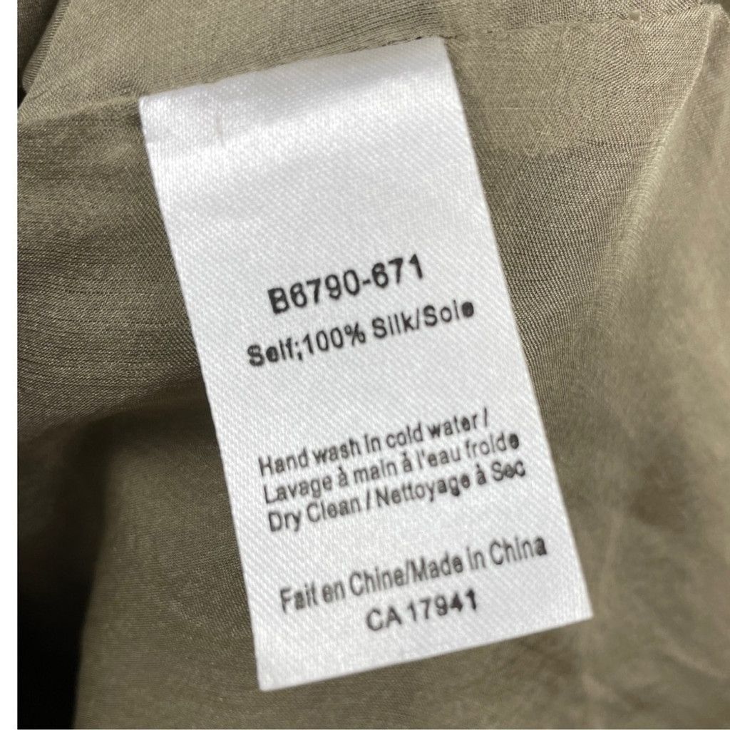 Other ANDY The-Ahn 100% Silk Pleated Olive Tunic Size 10 Size L / US 10 / IT 46 - 6 Thumbnail