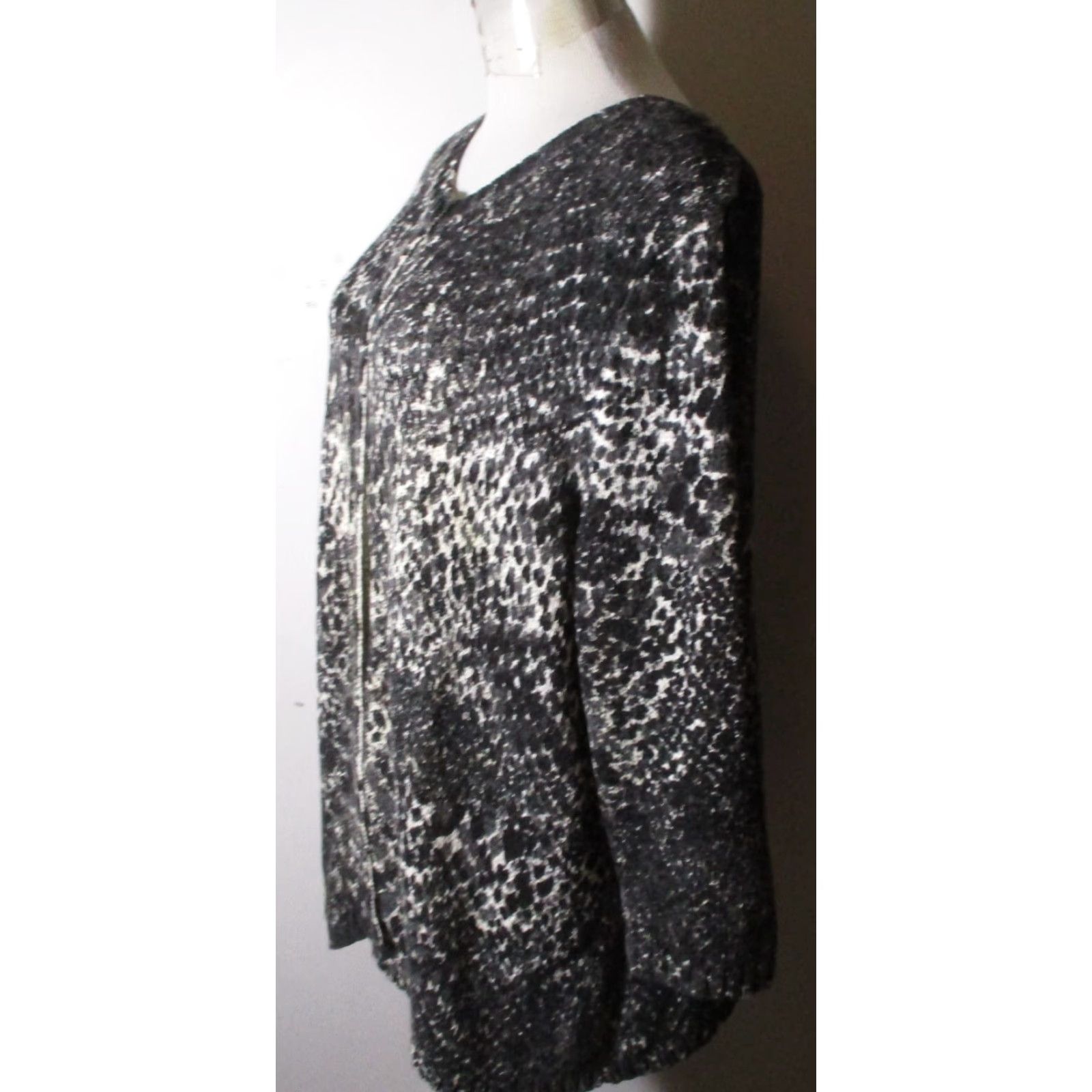 Vintage A. GIANETTI Gray Black Heavy Cardigan Sweater 3X Plus Womens 3/4 Sleeve Knit Cotton Blend Fall Winter All Seasons Cardigan Size XXL / US 16-18 / IT 52-54 - 7 Thumbnail