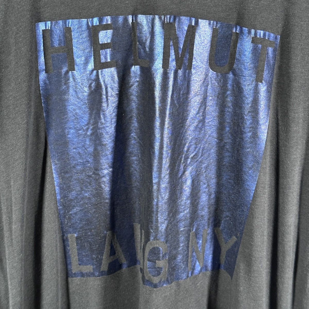 Helmut Lang NY Holographic Blue Tee Size US XXL / EU 58 / 5 - 4 Thumbnail