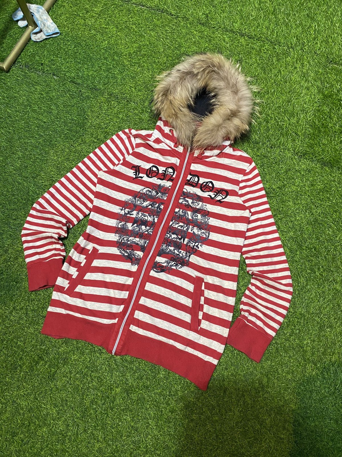 Beauty Beast × If Six Was Nine × Le Grande Bleu (L.G.B.) CRUX FUR HOODIE STRIPE IFSIX LGB STYLE ❤️‍🔥 Size US M / EU 48-50 / 2 - 2 Thumbnail