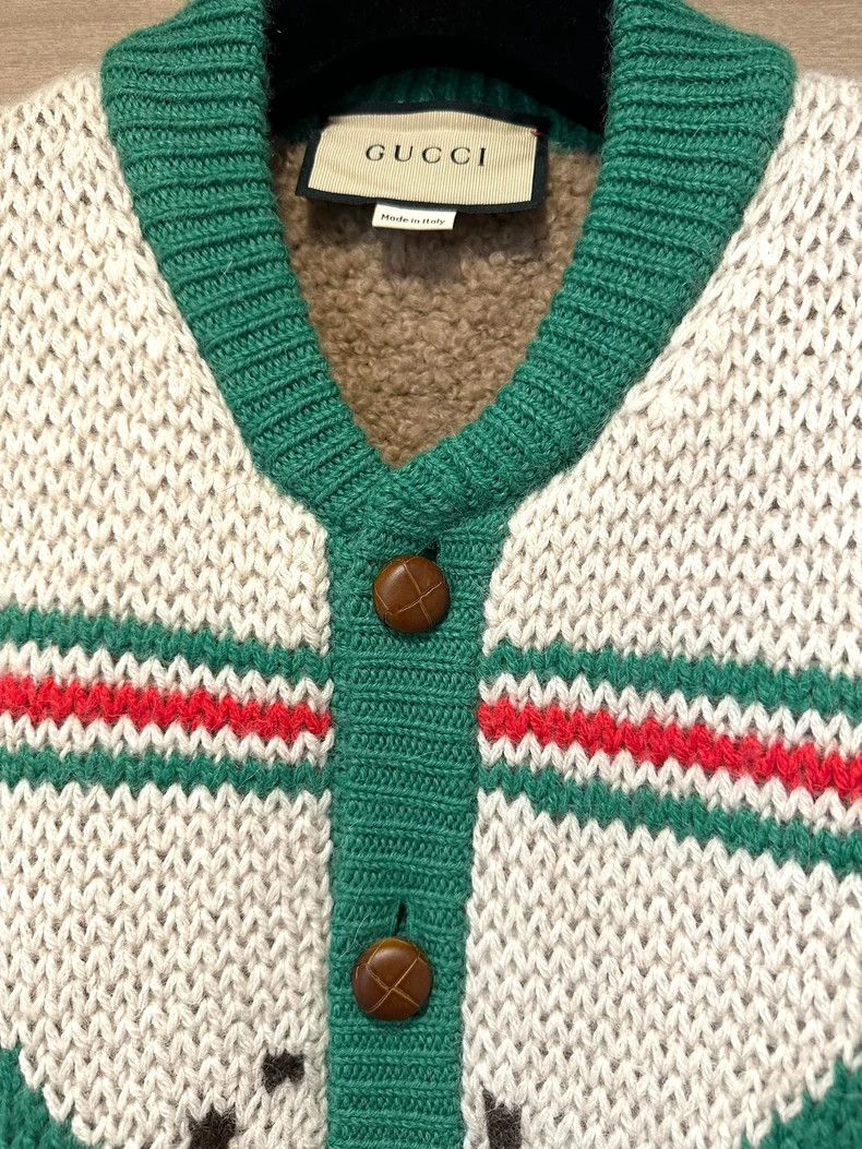 Gucci Gucci Ivory white and green color-blocked alpaca jacquard Size XS / US 0-2 / IT 36-38 - 4 Thumbnail