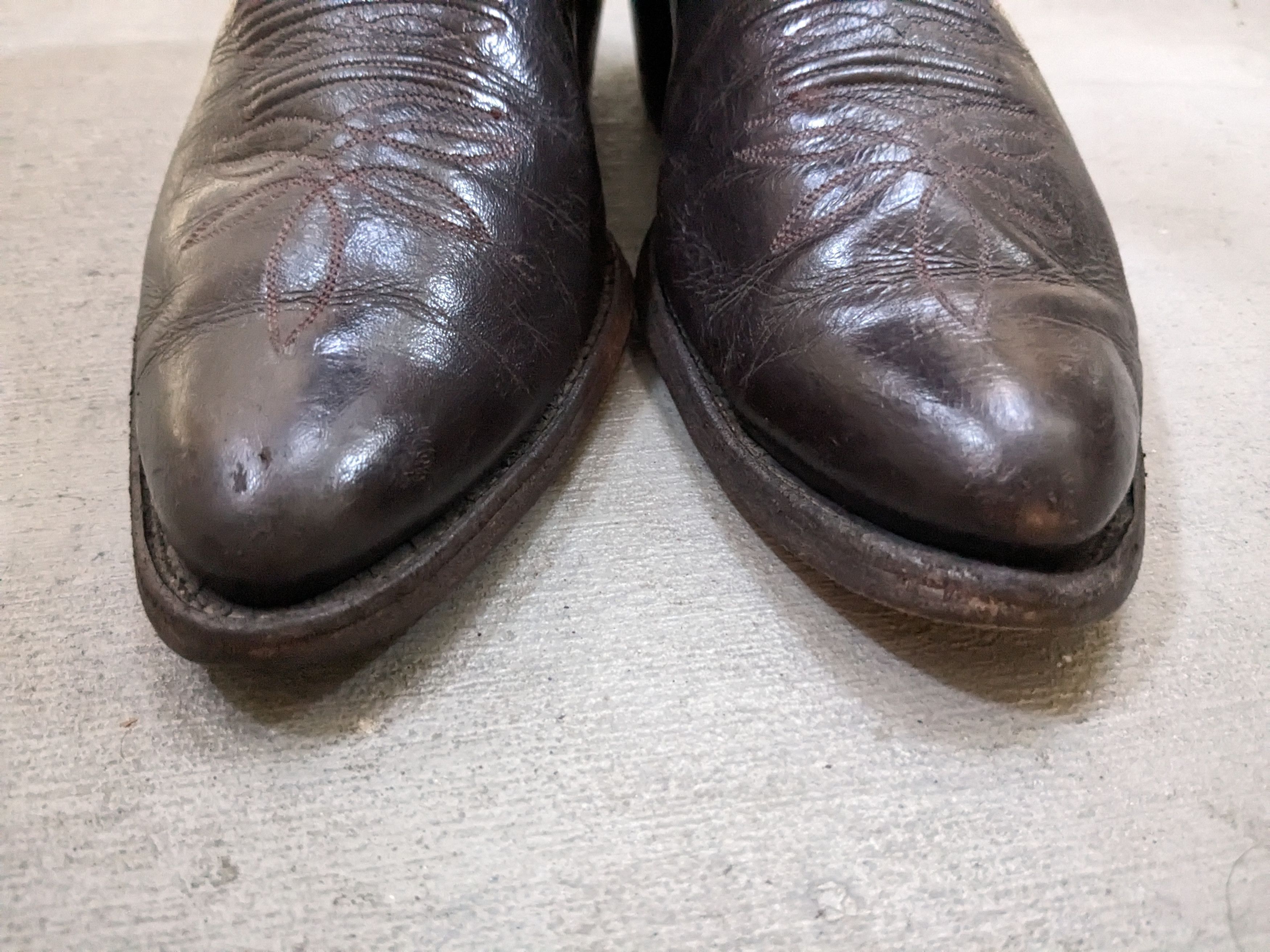 Genuine Leather Olathe Cowboy Boots 11 B Narrow Brown Leather USA Size US 11 / EU 44 - 2 Thumbnail