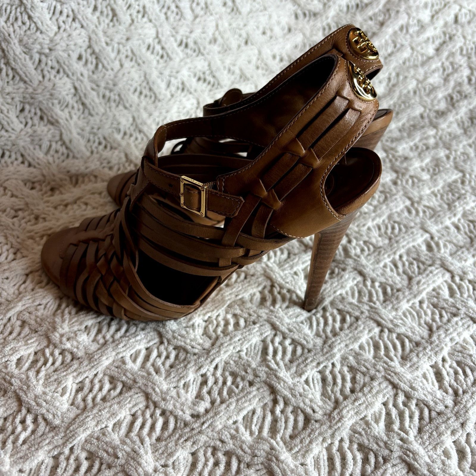Tory Burch Tory Burch Nadia Huarache Sandals Women's Size 9 M Tan Leath Size US 9 / IT 39 - 4 Thumbnail