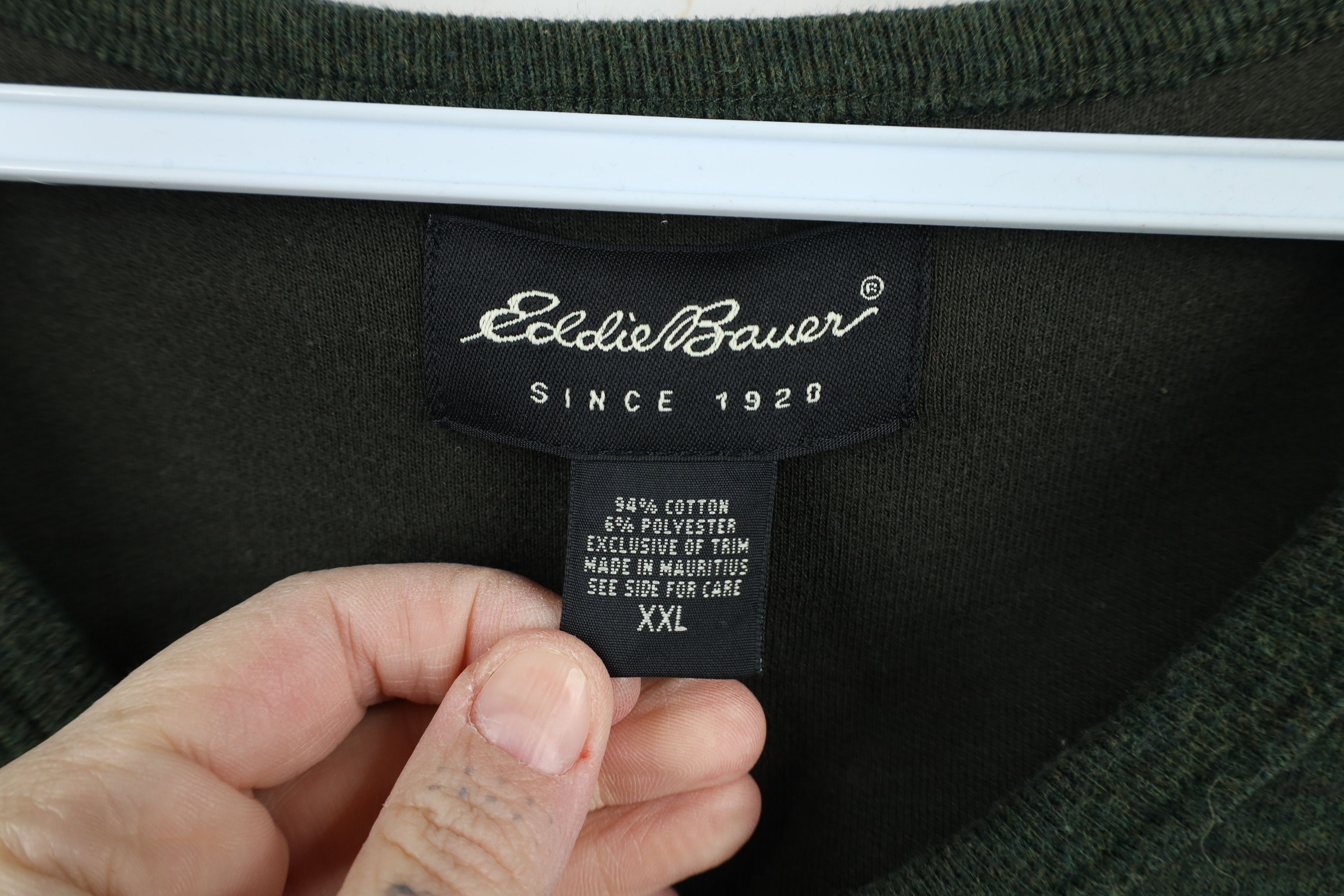 Eddie Bauer Vintage 90s Eddie Bauer Striped Long Sleeve V-Neck T-Shirt Size US XXL / EU 58 / 5 - 4 Thumbnail