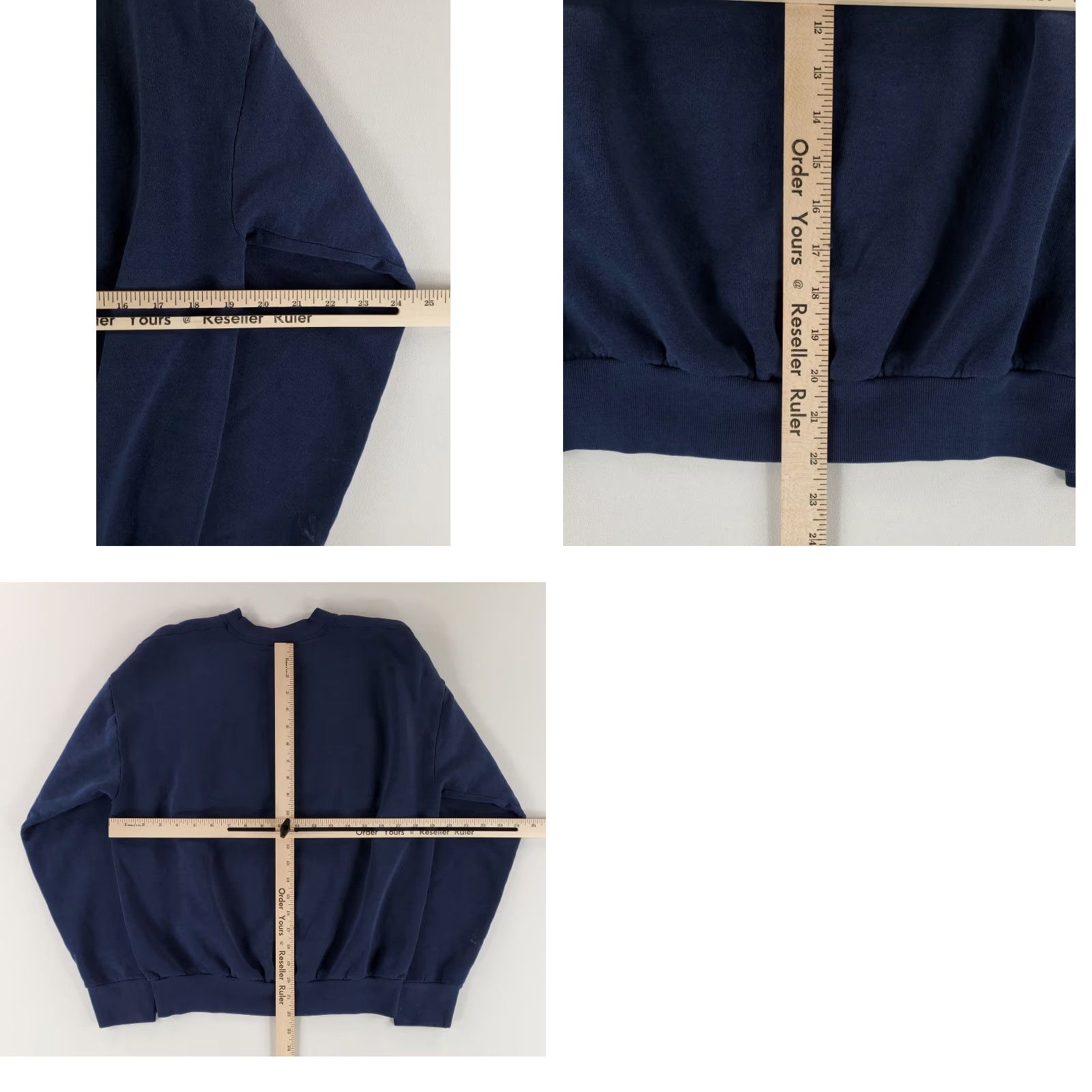 Fruit Of The Loom VINTAGE Fruit of the Loom Sweatshirt Blue Long Sleeve Mens L Embossed 90s US Navy Size US L / EU 52-54 / 3 - 8 Thumbnail