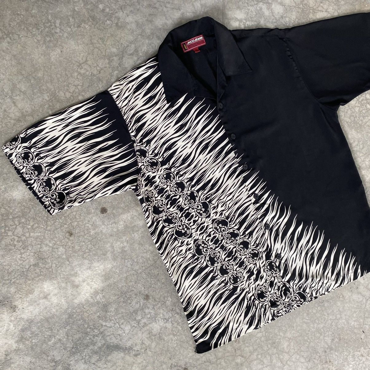JNCO Vintage 90’s 00’s JNCO Skull Flame Button ups Shirts Size US L / EU 52-54 / 3 - 4 Thumbnail