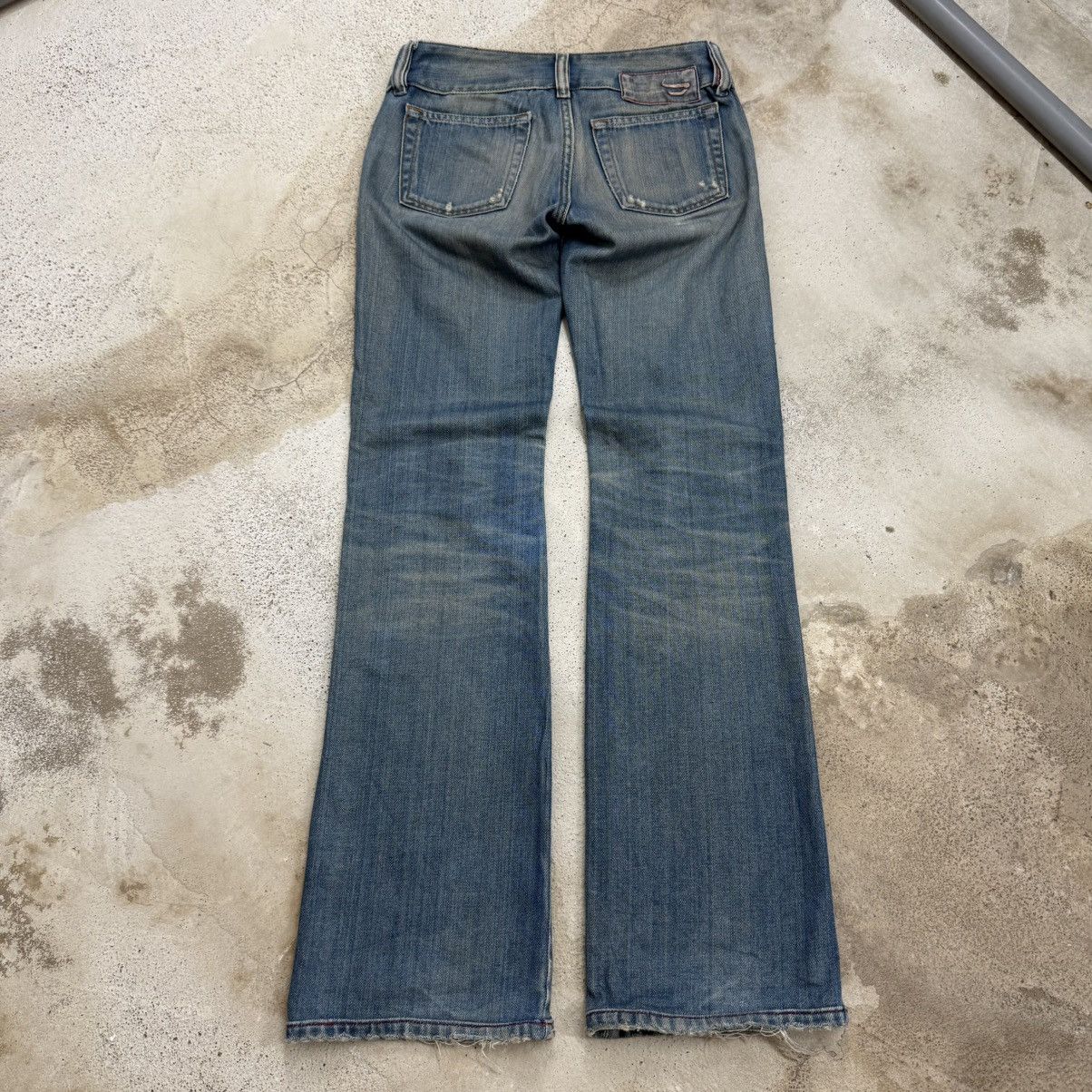 Diesel Diesel Industry Distressed Flare Bell Bottom Denim Pants Size 24" / US 00 / IT 34 - 2 Thumbnail