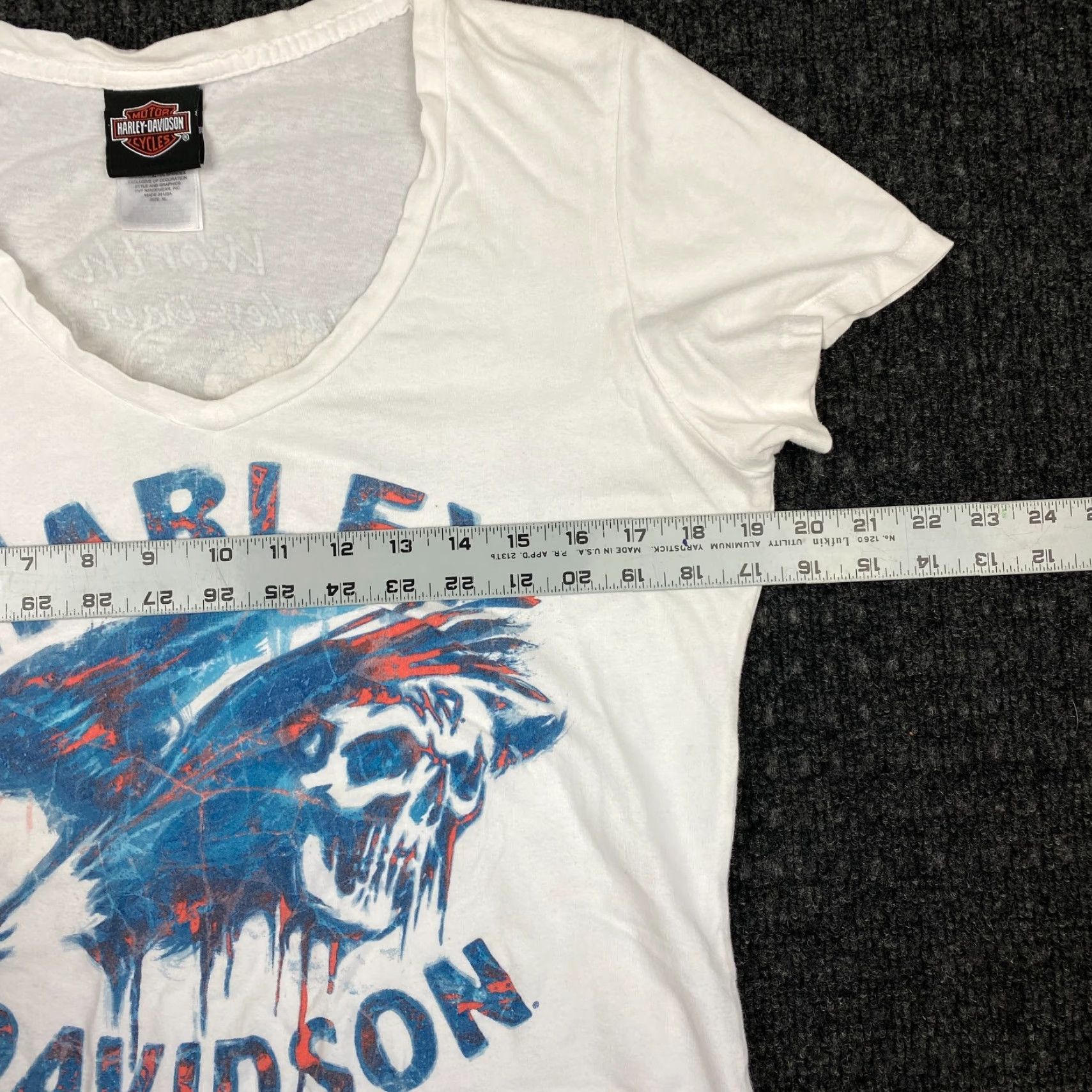 Harley Davidson VINTAGE Harley-Davidson T-Shirt Eagle Skull White XL Womens Size XL / US 12-14 / IT 48-50 - 4 Thumbnail