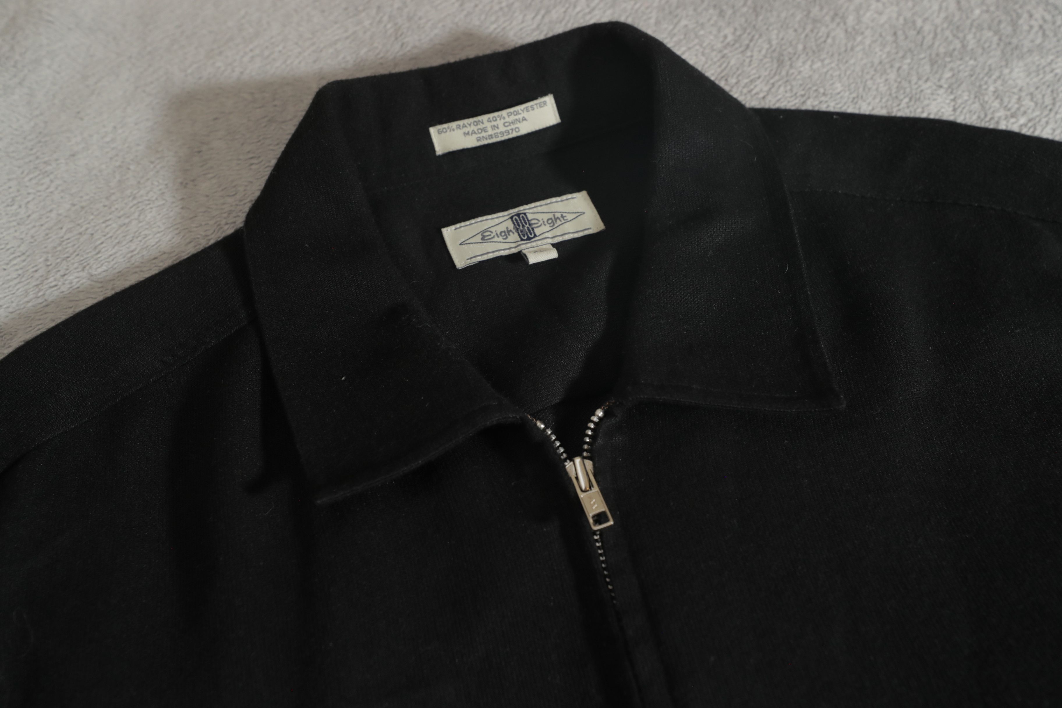Eighty Eight Eighty Eight Vintage Collared Zip Up Black Jacket (XL) Size US XL / EU 56 / 4 - 8 Thumbnail