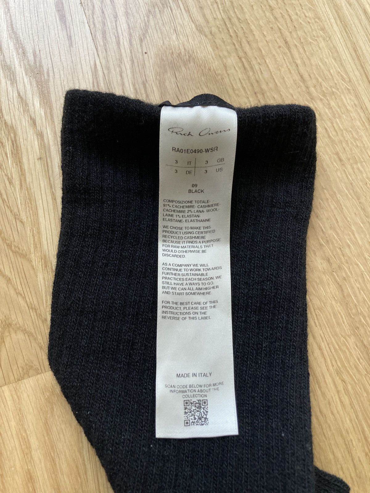 Rick Owens F/W 24 "PORTERVILLE" Black Cashmere Knee Socks Rick Owens Size ONE SIZE - 8 Thumbnail