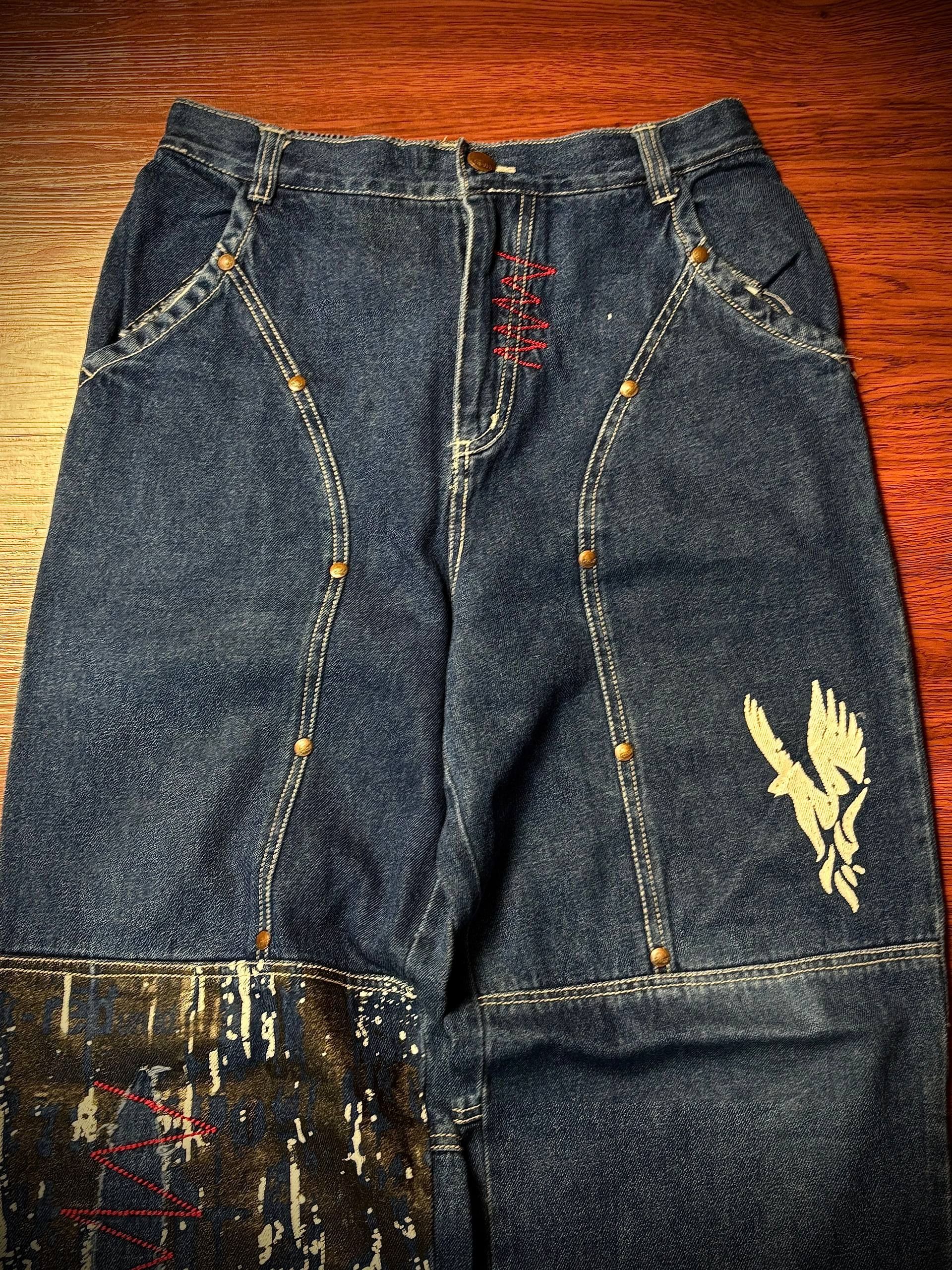 JNCO Vintage Y2K K-Red Unltd Big Eagle Baggy Pants Size US 28 / EU 44 - 3 Thumbnail