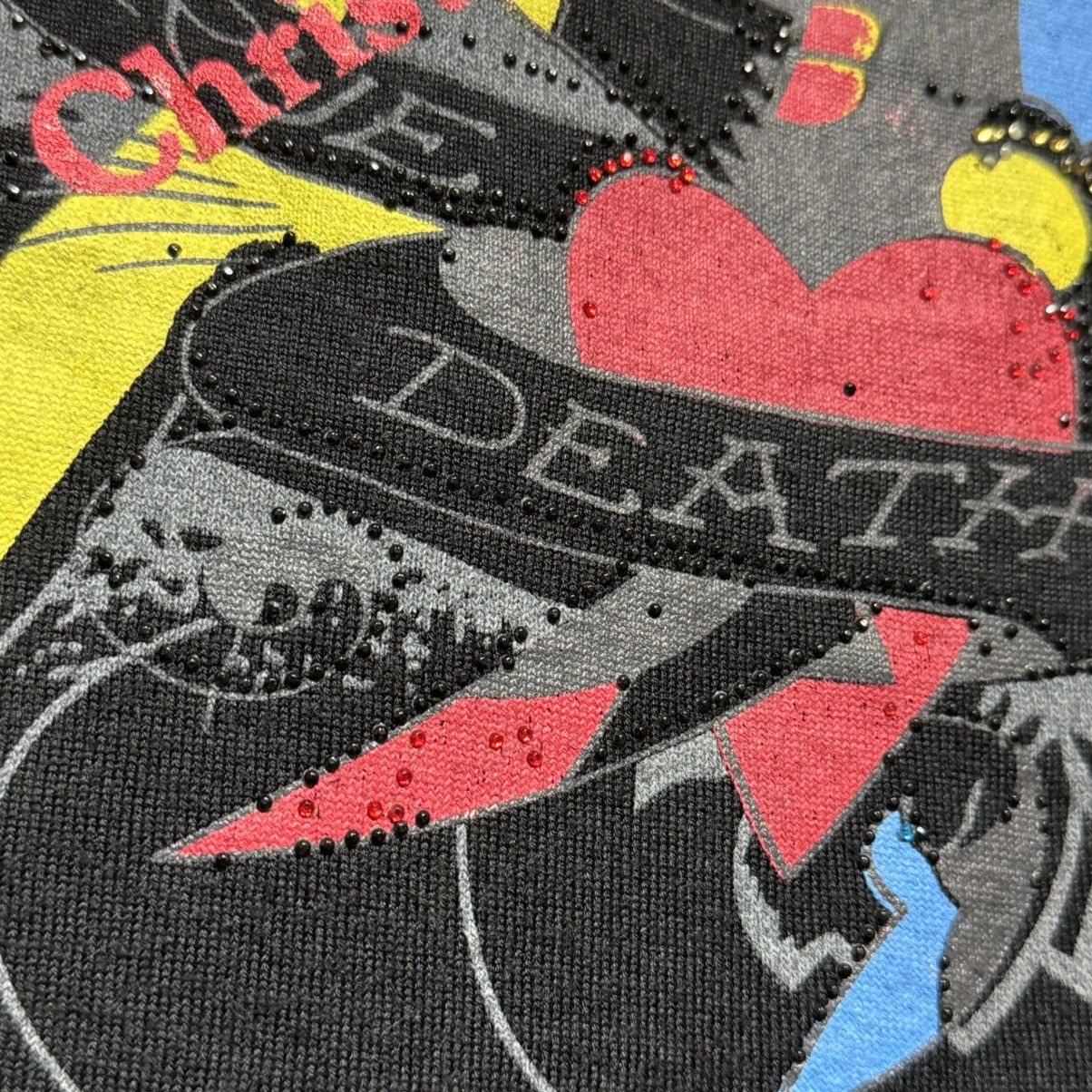 Ed Hardy 📌 Crazy Y2K Ed Hardy Rhinestones Full Print Longsleeve Size S / US 4 / IT 40 - 15 Thumbnail