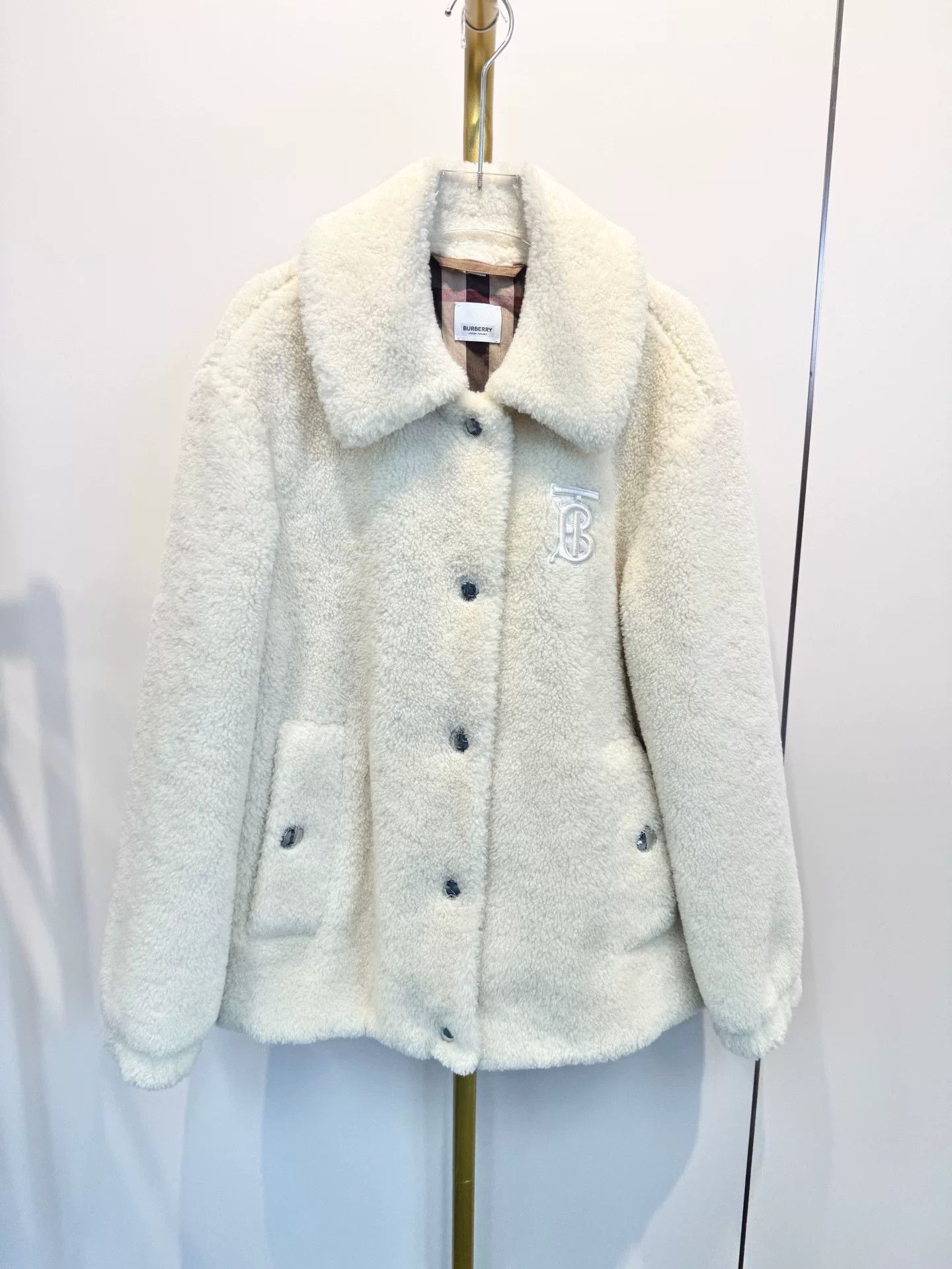 Burberry Burberry Ivory TB Logo Fleece Jacket Size US M / EU 48-50 / 2 - 1 Thumbnail