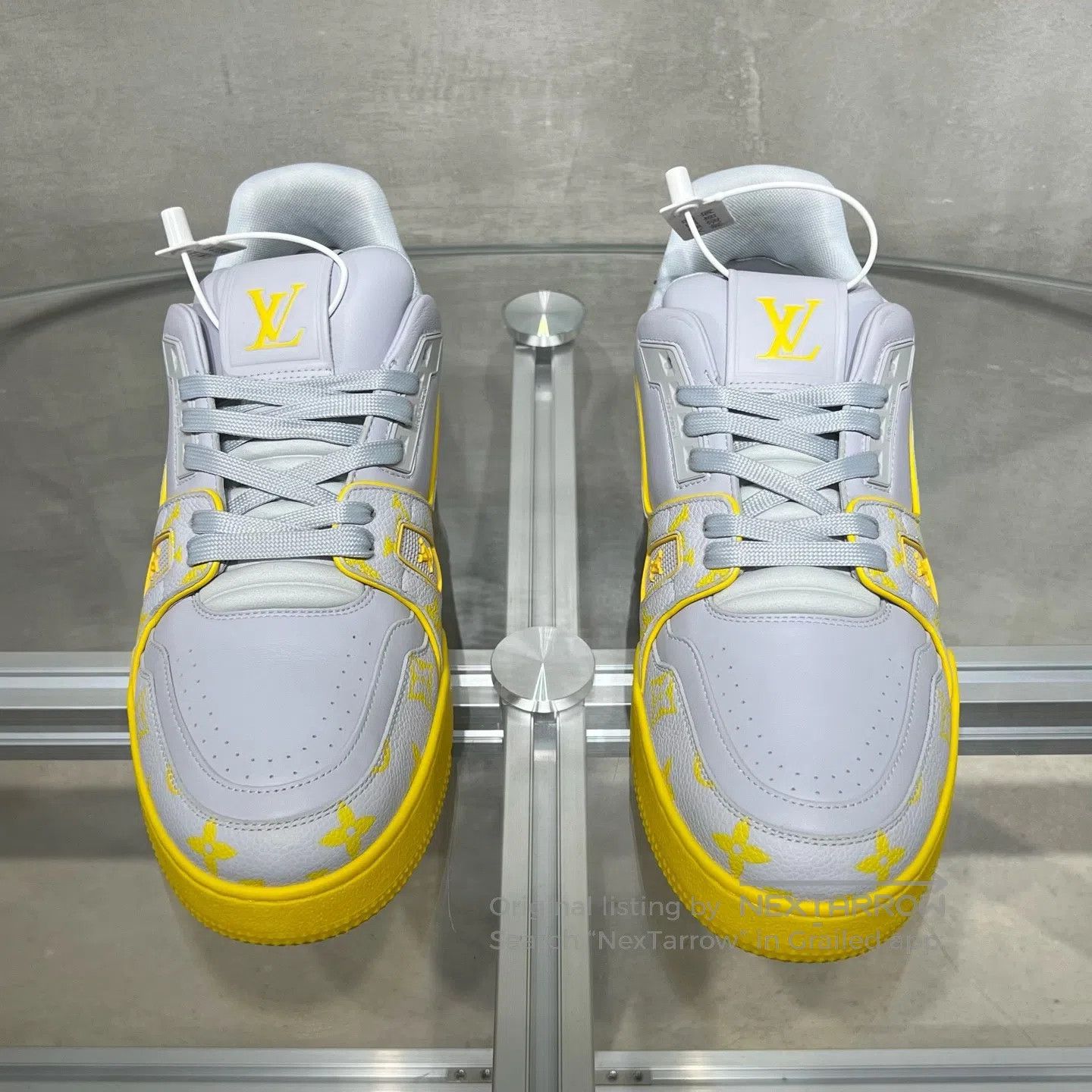 Louis Vuitton Louis Vuitton Trainer 2025 model gray-yellow patterned pla Size US 10 / EU 43 - 2 Thumbnail
