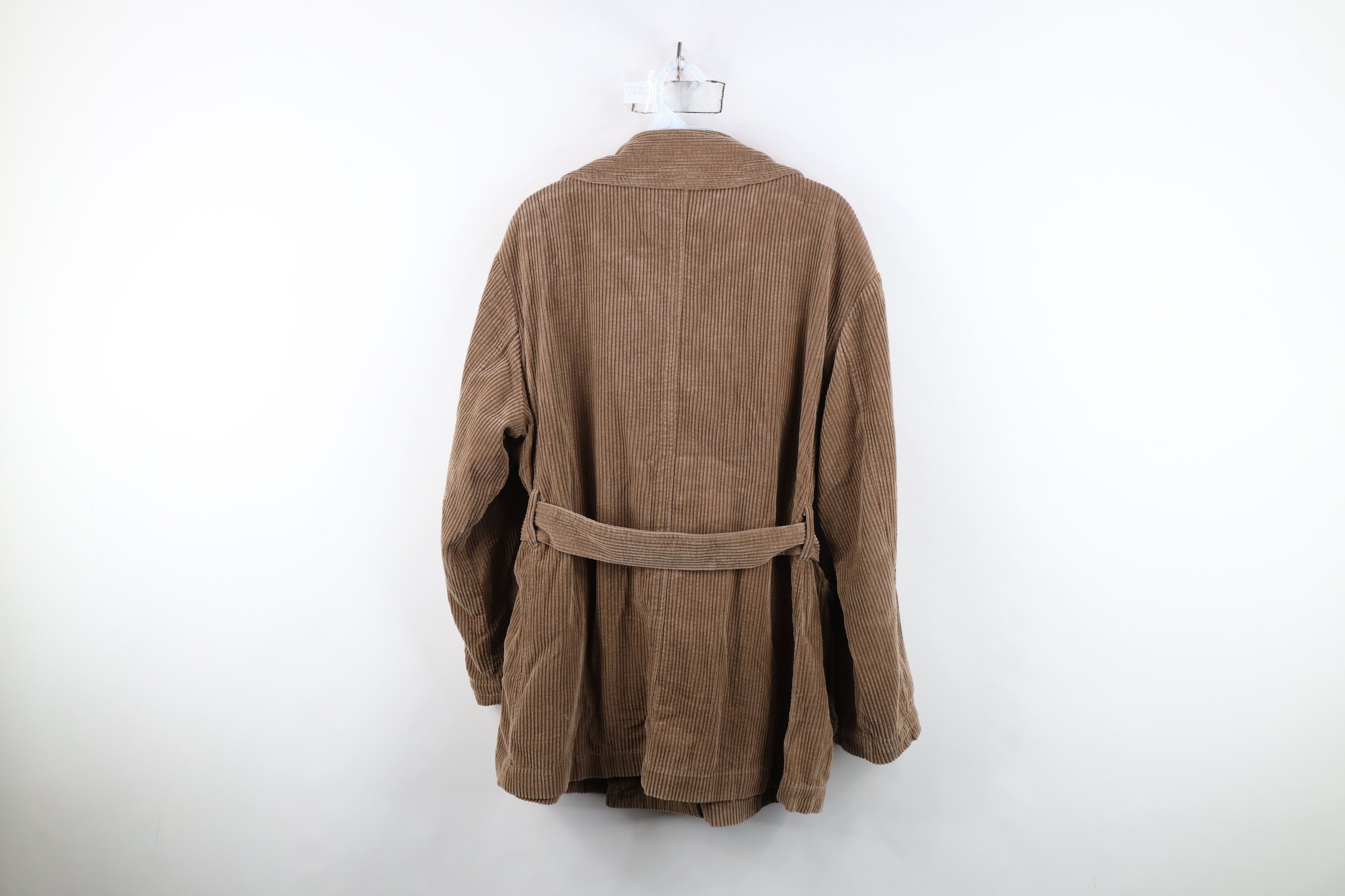 Esprit Vintage 90s Y2K Esprit Belted Corduroy Jacket Coat Brown Size S / US 4 / IT 40 - 13 Thumbnail