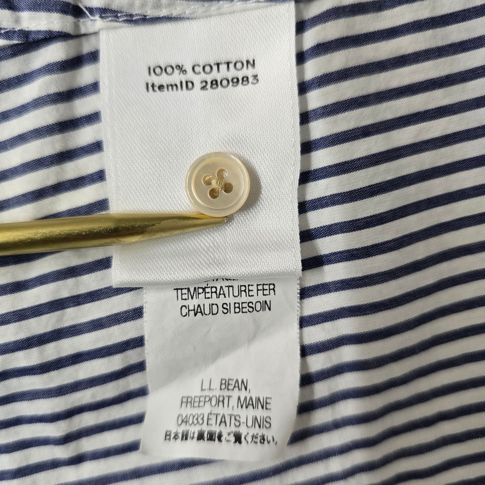 L.L. Bean LL Bean Long Sleeve Button-up Shirt Striped Women 8P Cotton Size M / US 6-8 / IT 42-44 - 11 Thumbnail