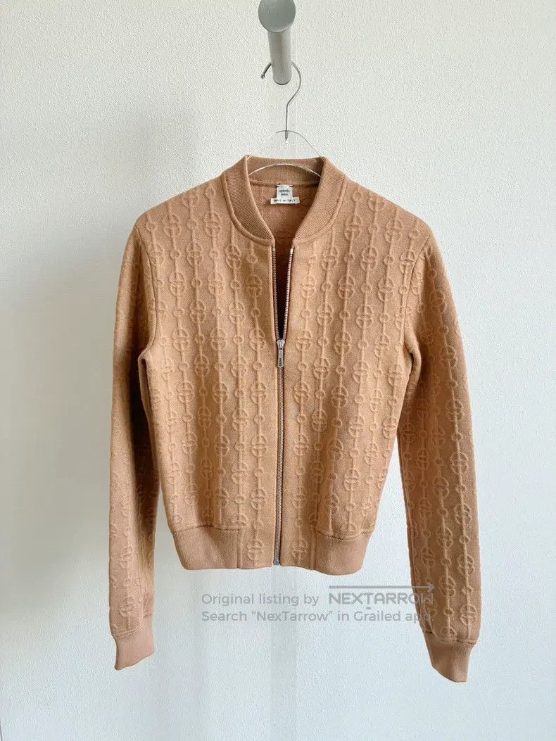 Hermes Hermes Khaki pig nose chain hidden pattern knitted zipper Size XXS / US 00 / IT 34 - 2 Thumbnail
