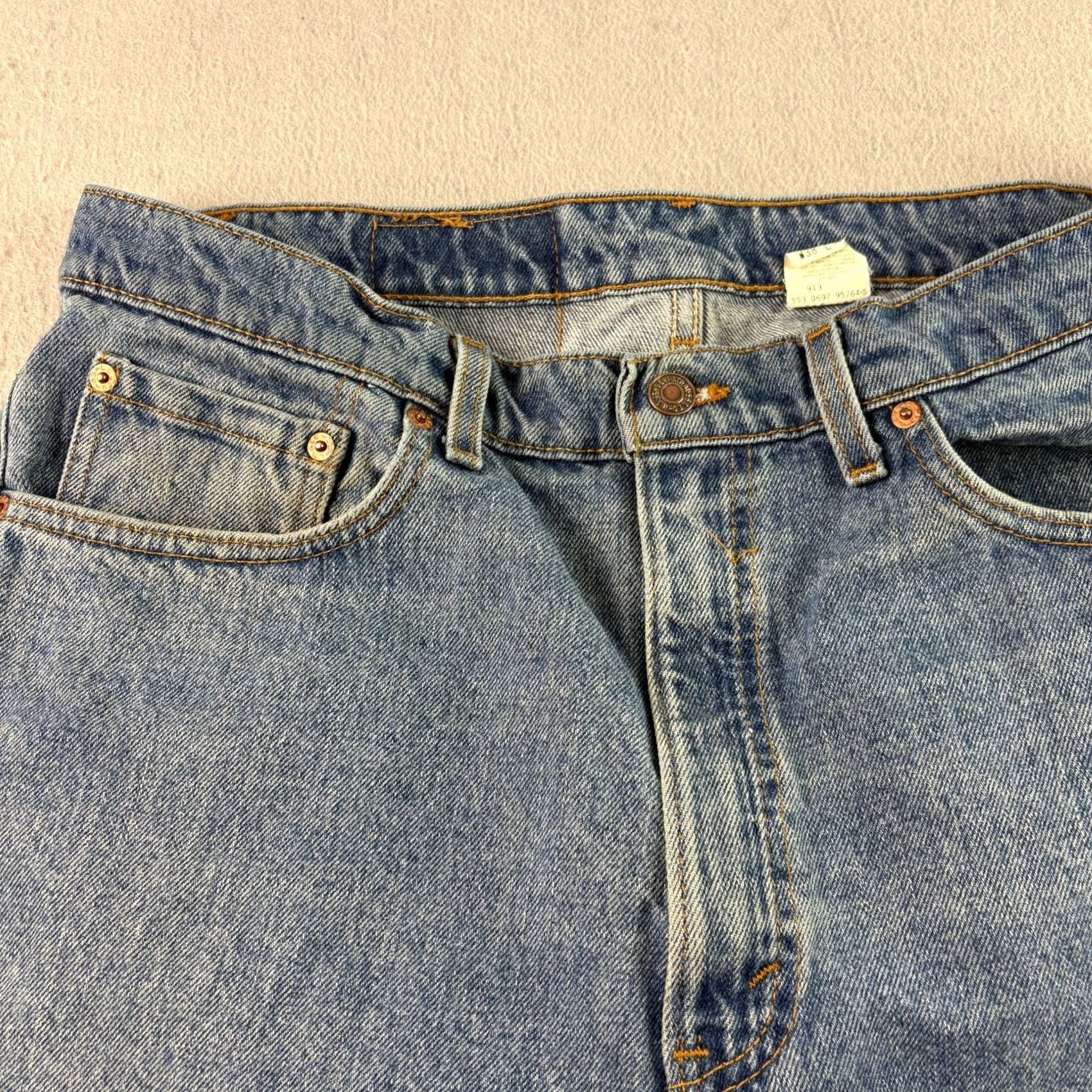Levi's VINTAGE Levi's 505 Jeans Mens 38x30 Blue Denim 90s Straight Style Jeans Regular Mens Size US 38 / EU 54 - 3 Thumbnail