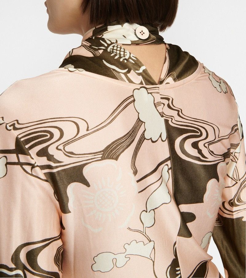 Jil Sander New ‘23 Jil Sander Midi dress peony abstract print sz 32 xs Size XXS / US 00 / IT 34 - 4 Thumbnail