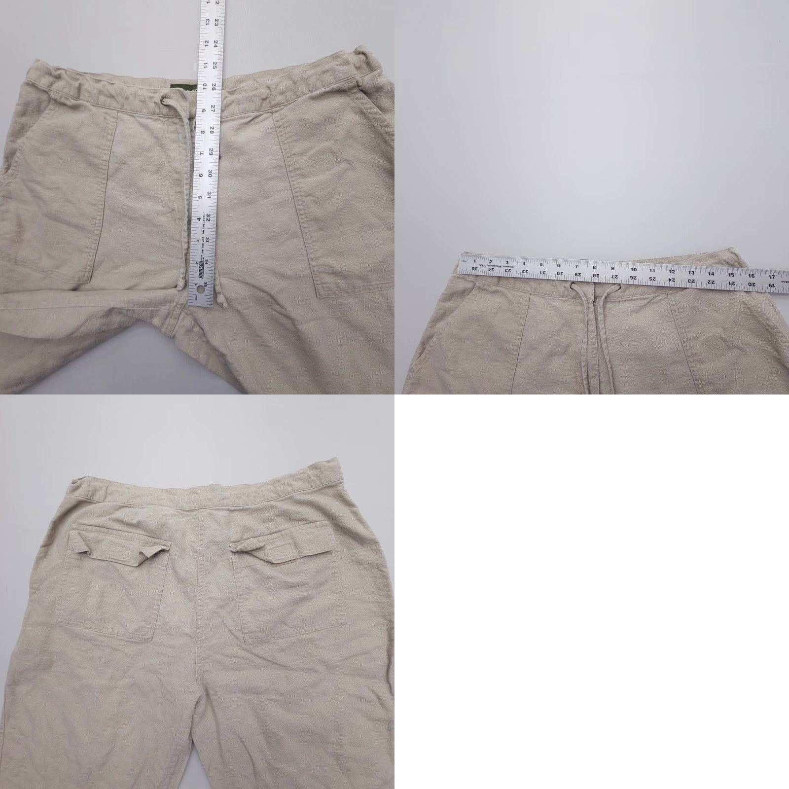 Eddie Bauer Eddie Bauer Capri Pants Womens 12 Petite Beige Cotton Linen Casual Gorp Size 34" / US 12 / IT 48 - 8 Thumbnail