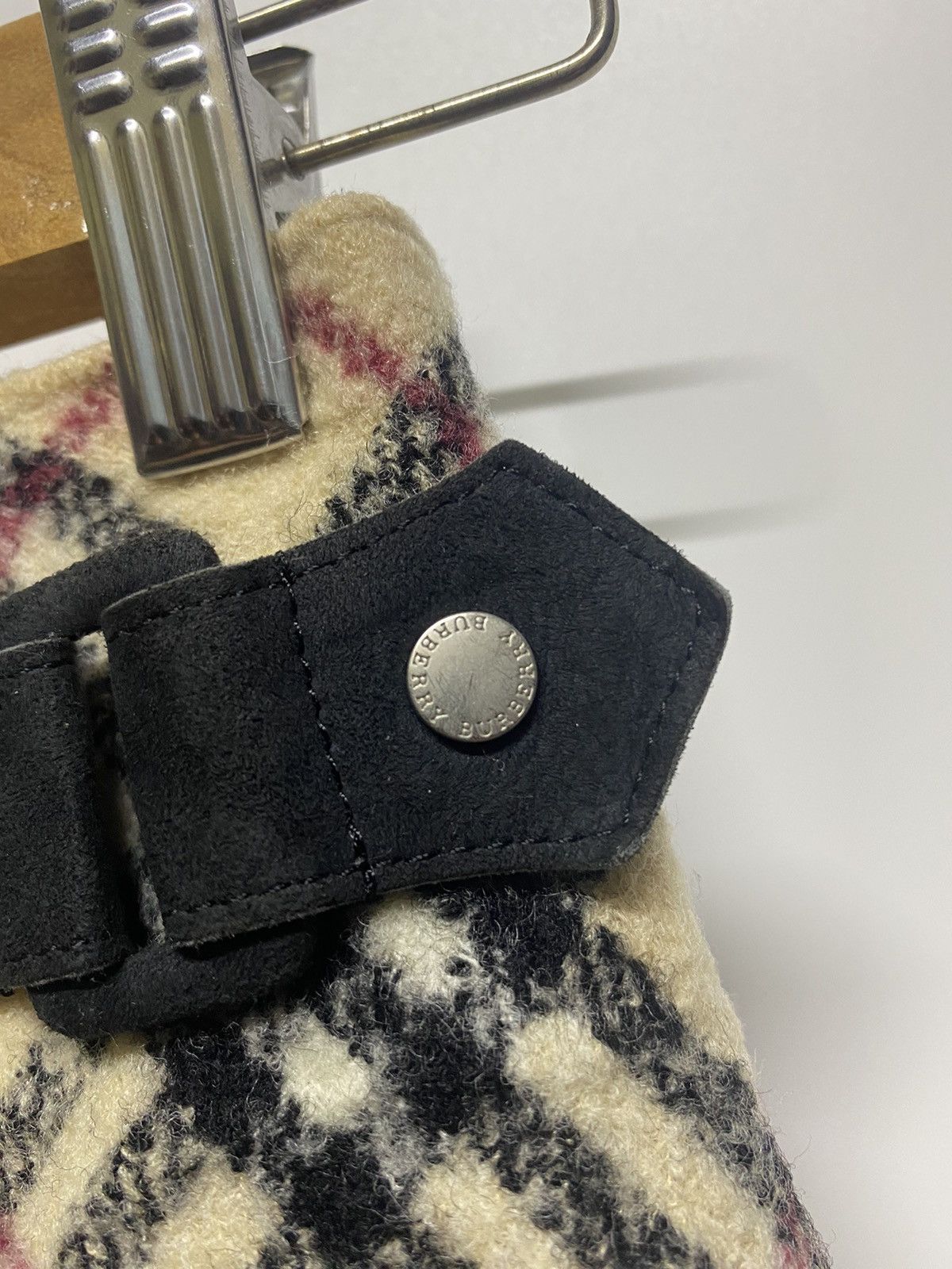 Burberry × Vintage BURBERRY London Wool Mini Skirt Plaid Nova Check One Pocket Size 23" - 9 Thumbnail