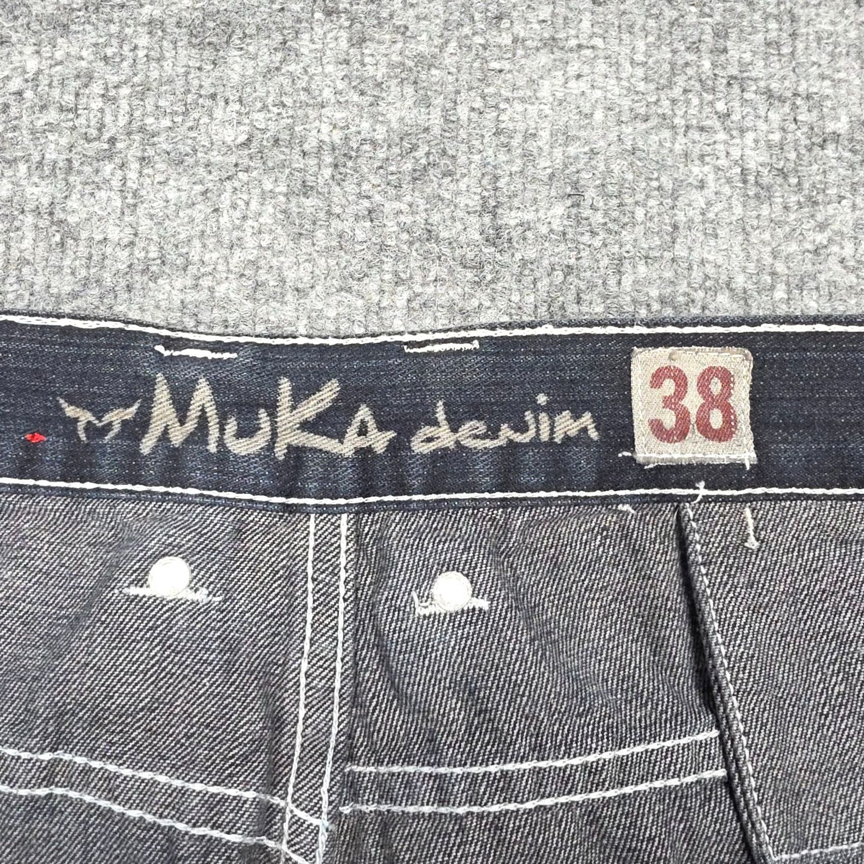 Vintage VINTAGE MUKA Baggy Jeans Men's 36 x 32 Weed Graphic 100% Cotton Denim Jeans Wide-Leg Men Blue Girls? Size US 36 / EU 52 - 7 Thumbnail