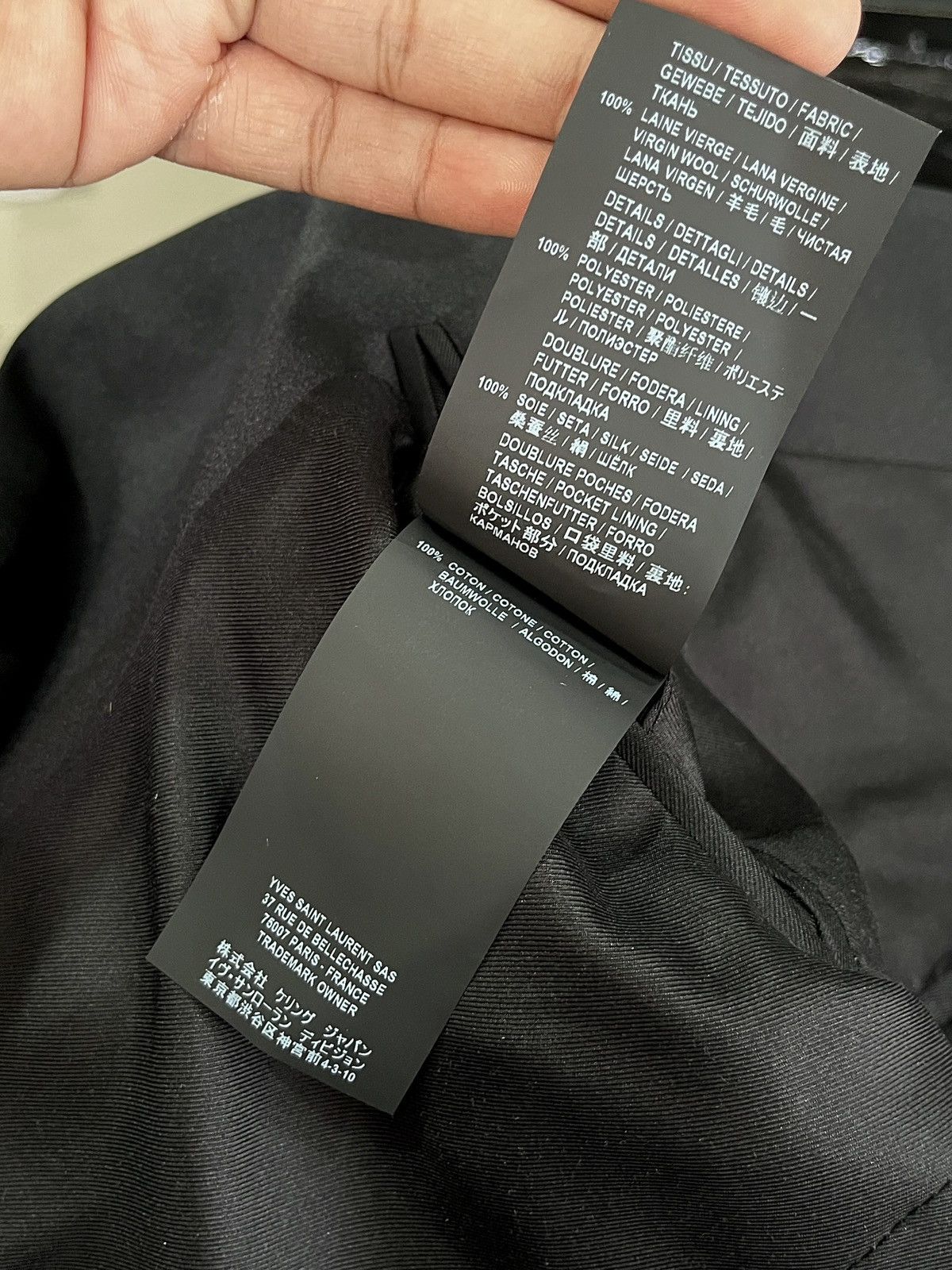 Saint Laurent Paris SS19 Black Satin Lapel Blazer Size 48R - 8 Thumbnail