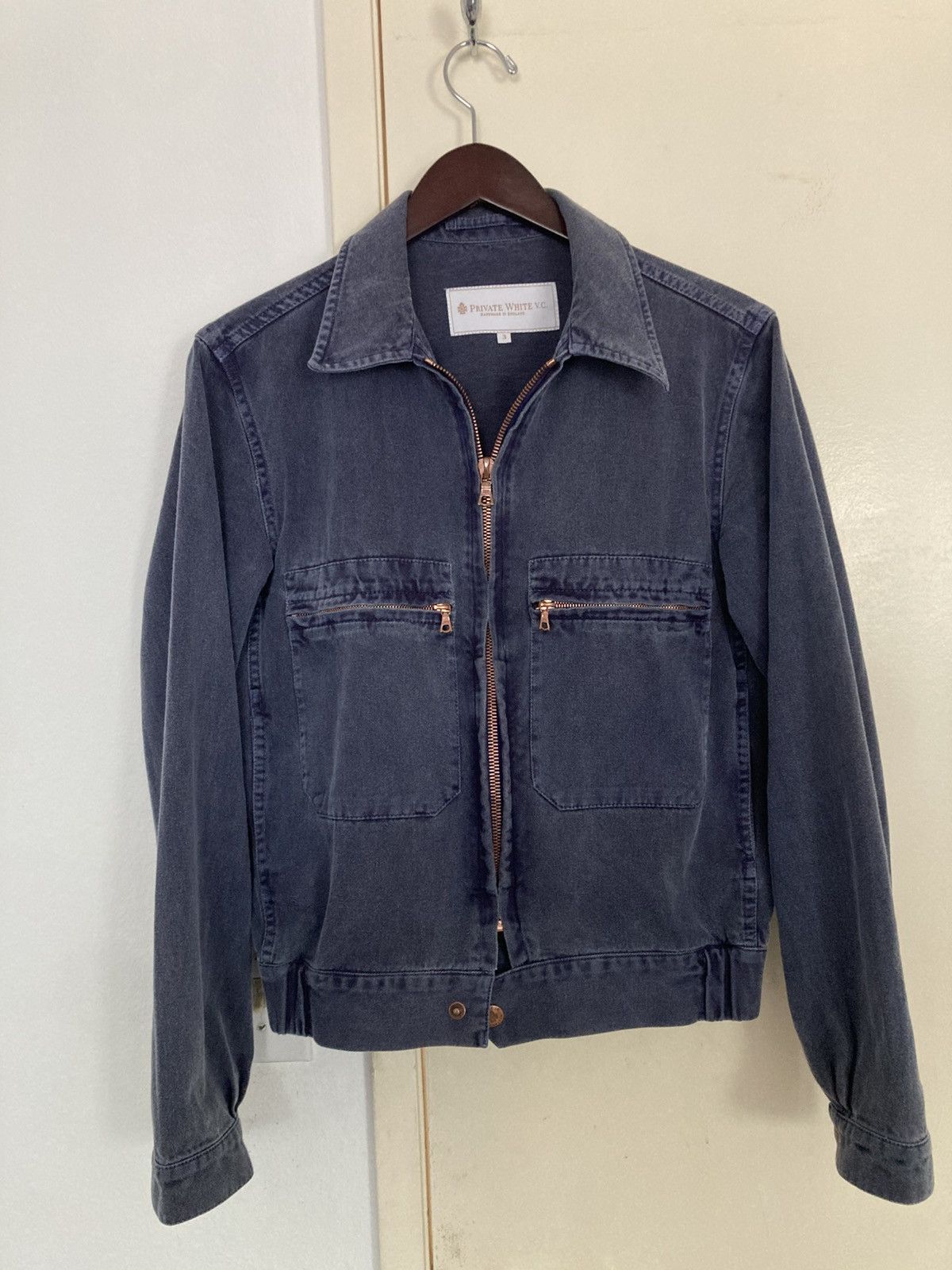 Private White VC blue mechanic jacket size 3