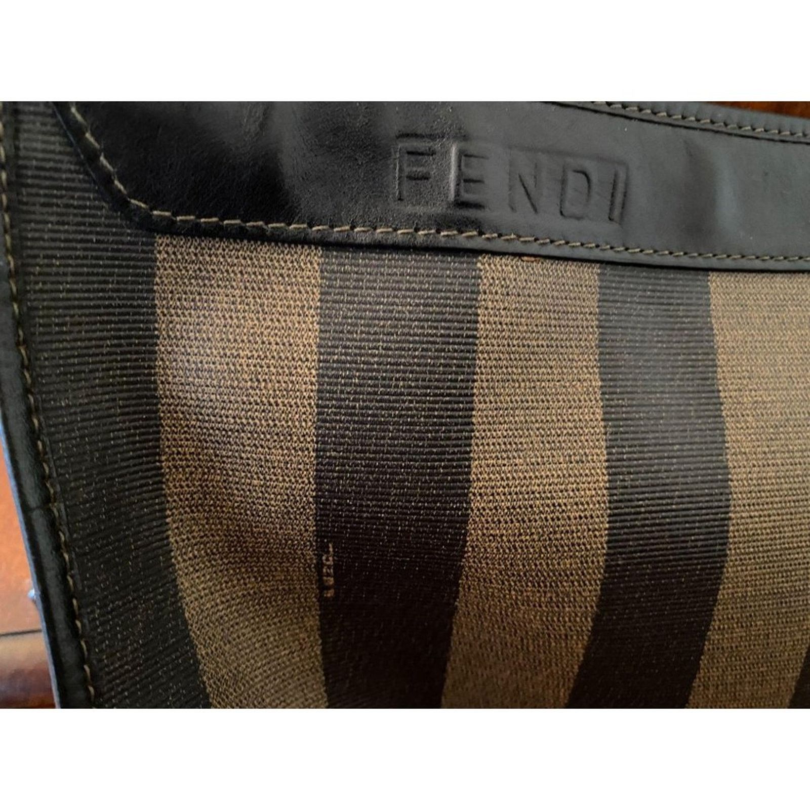 Fendi Vintage Fendi Stripe Leather Makeup Bag Handbag Size ONE SIZE - 3 Thumbnail
