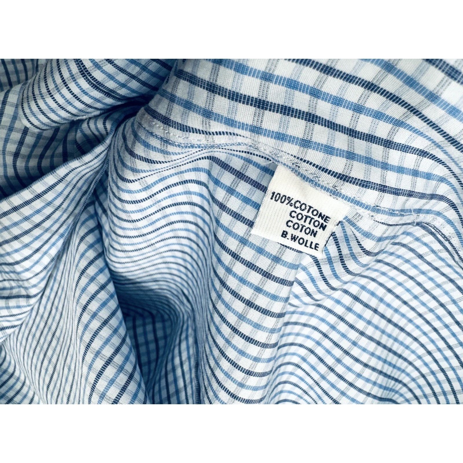 Vintage Mattabisch Napoli Italy Plaid Check Shirt 17.5 / 44 Mens Long Sleeve Button-Up Blue Nerf? Size US XXL / EU 58 / 5 - 7 Thumbnail