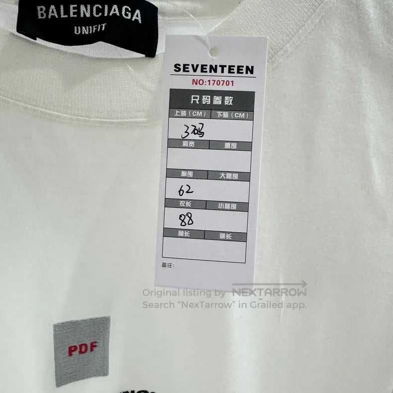 Balenciaga Balenciaga White PDF letter short-sleeved shirt Size US L / EU 52-54 / 3 - 5 Thumbnail