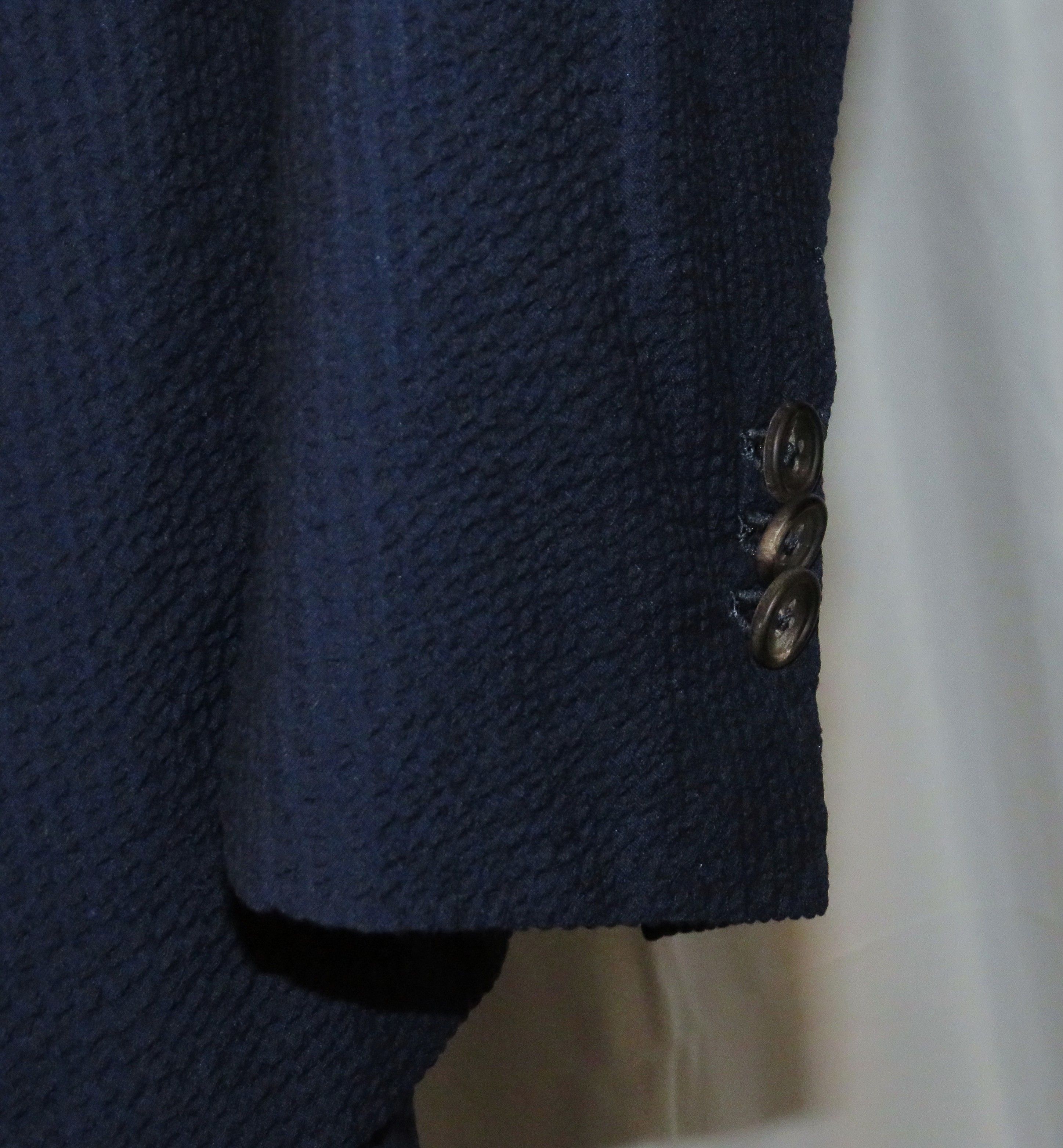 Other J. Meuser Loro Piana Super 150 Bespoke Blue Seersucker Suit Size 38R - 8 Thumbnail