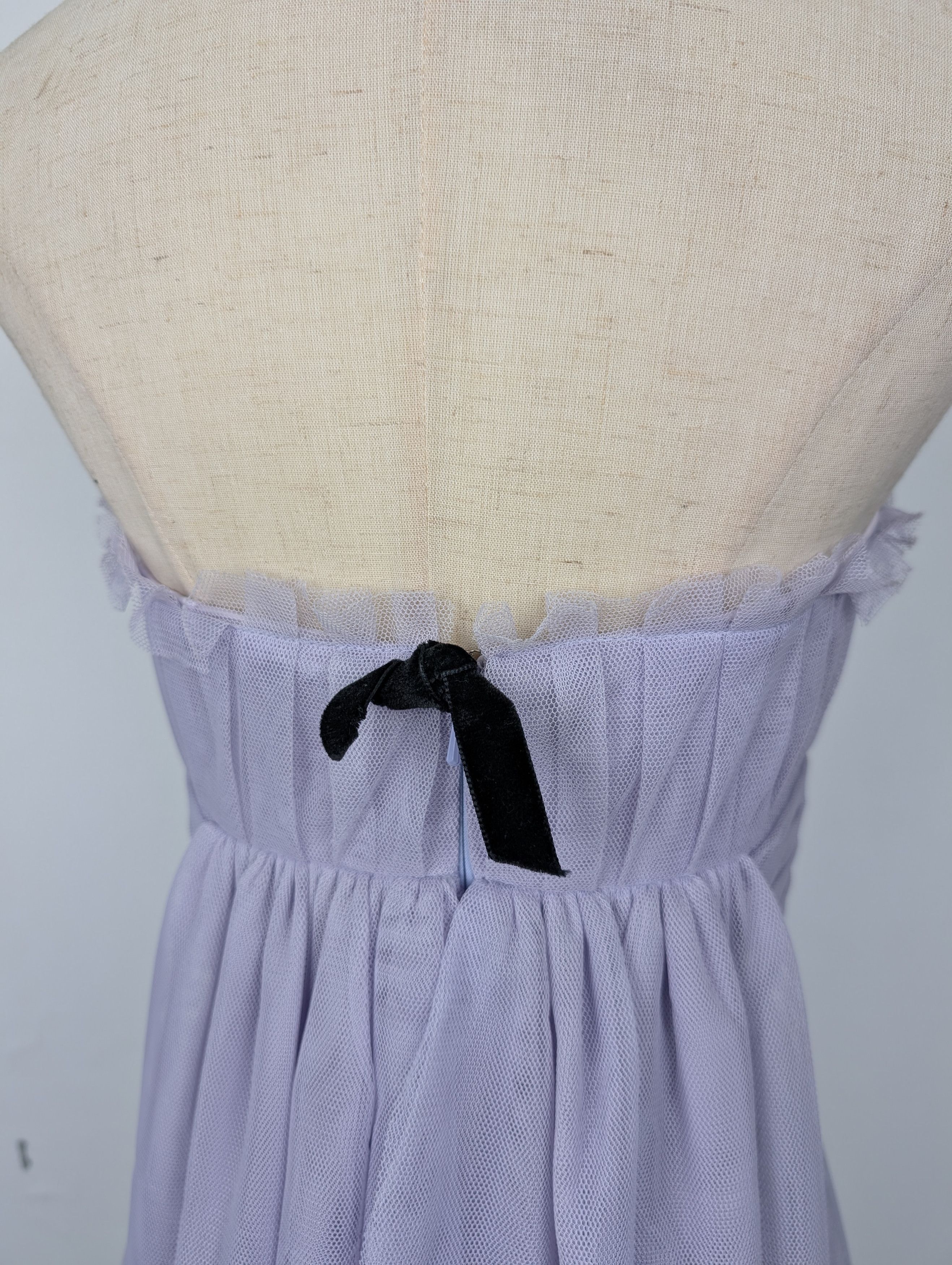 Vera Wang Purple Mesh Dress Size XS / US 0-2 / IT 36-38 - 4 Thumbnail