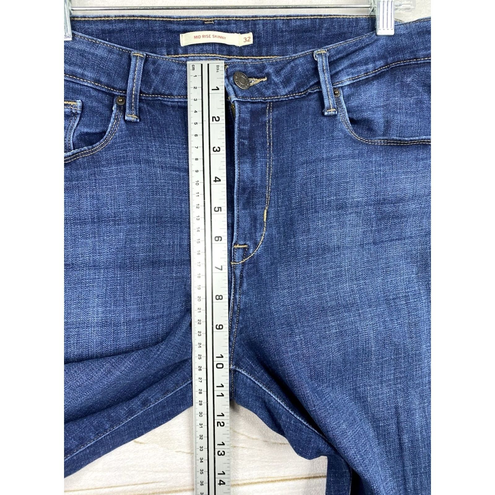 Levi's Levi's Jeans Women 32 Dark Blue Denim Mid Rise Skinny Stretch Pockets 5-Pocket Design City College Size 24" / US 00 / IT 34 - 5 Thumbnail
