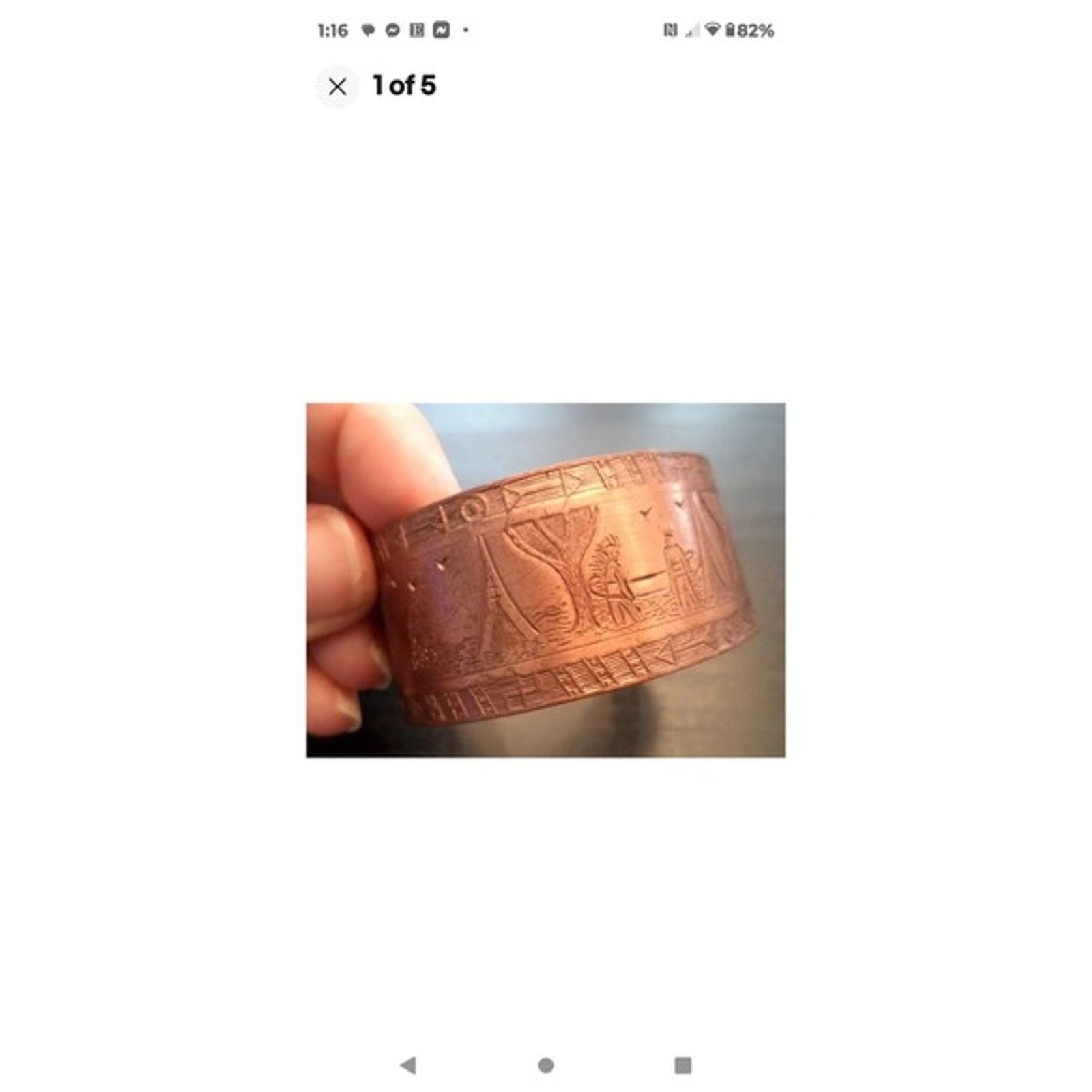 Vintage Old vintage decorated copper bracelet Size ONE SIZE - 1 Thumbnail