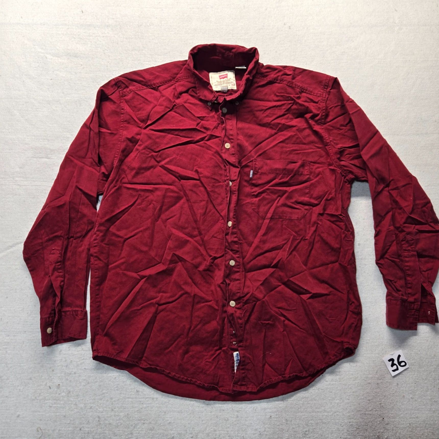 Levi's VINTAGE Levi's Shirt Denim Button-Up XL Mens Red Button-Down Collared Trucker 80s/90s Metal Size US XL / EU 56 / 4 - 2 Thumbnail
