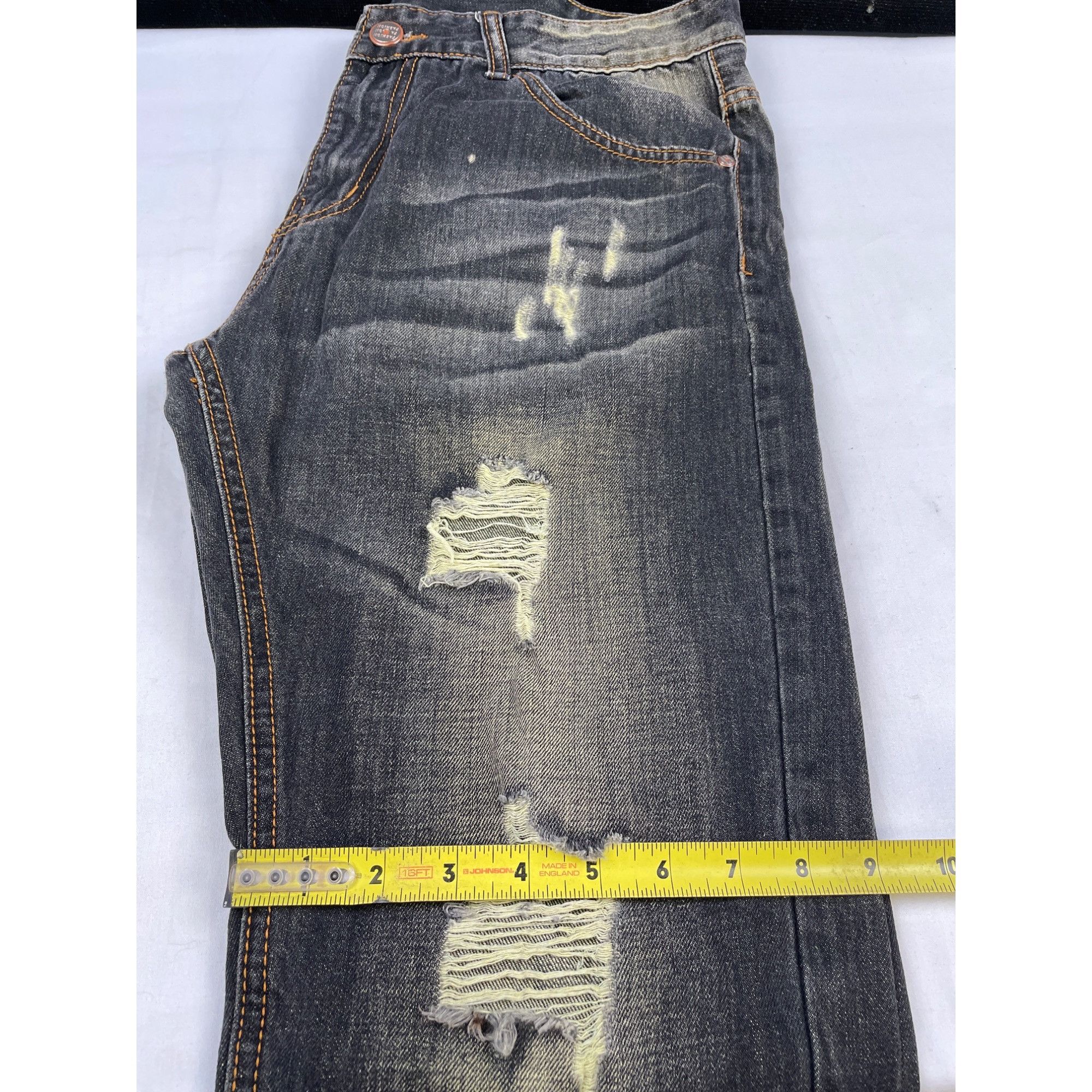 Other Men's Black Jeans Yellow washed with ripped design Size 36x2 Size US 36 / EU 52 - 4 Thumbnail