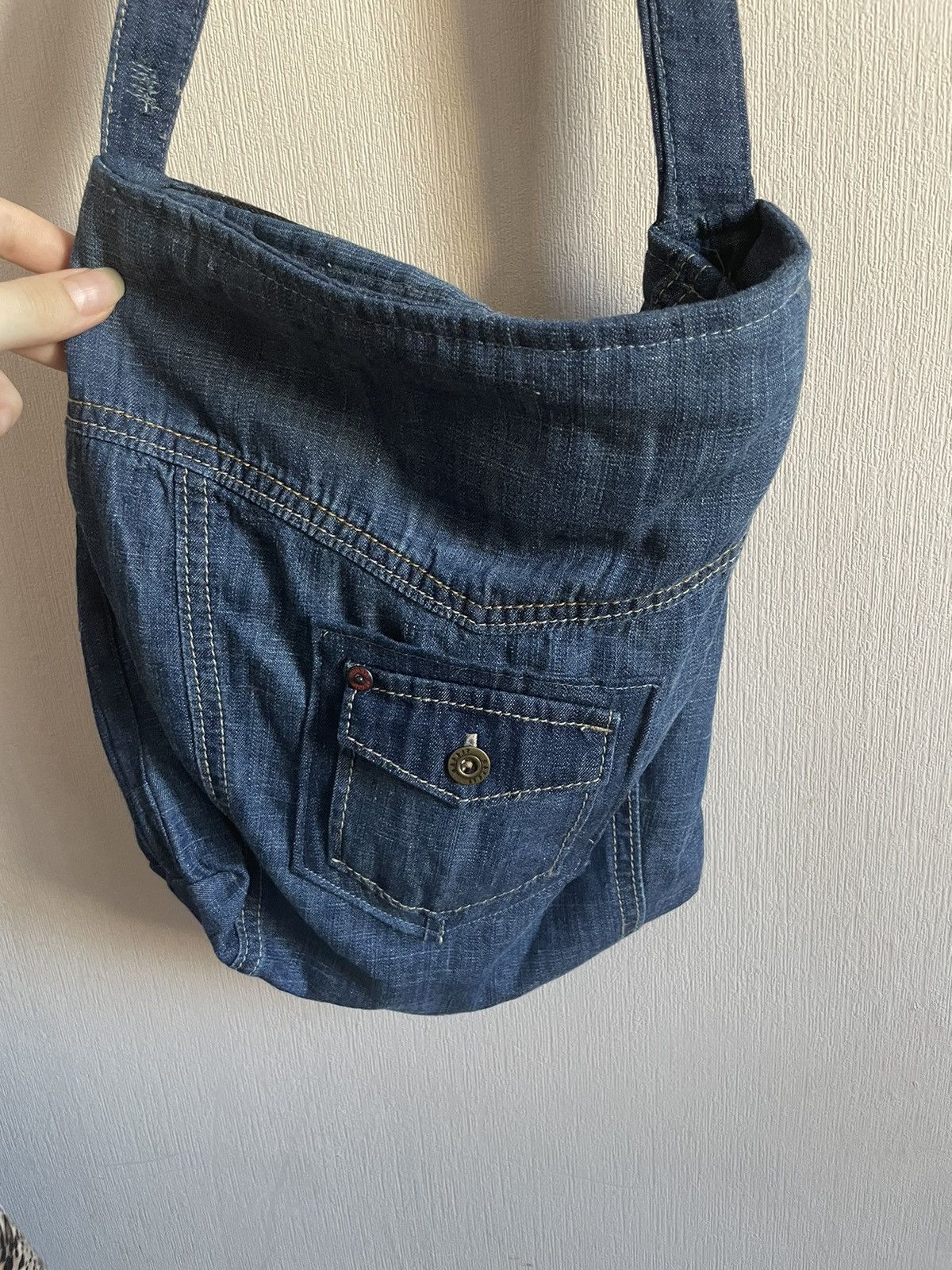 Handmade Handmade blue jeans shoulder shopper bag Size ONE SIZE - 1 Thumbnail