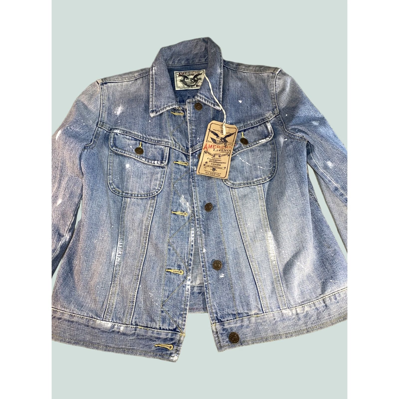 Vintage American Living Jean Jacket Women Size M Short Sleeve Denim 100% Cotton Blue Casual Jacket Regular Fit Size 32" / US 10 / IT 46 - 1 Thumbnail
