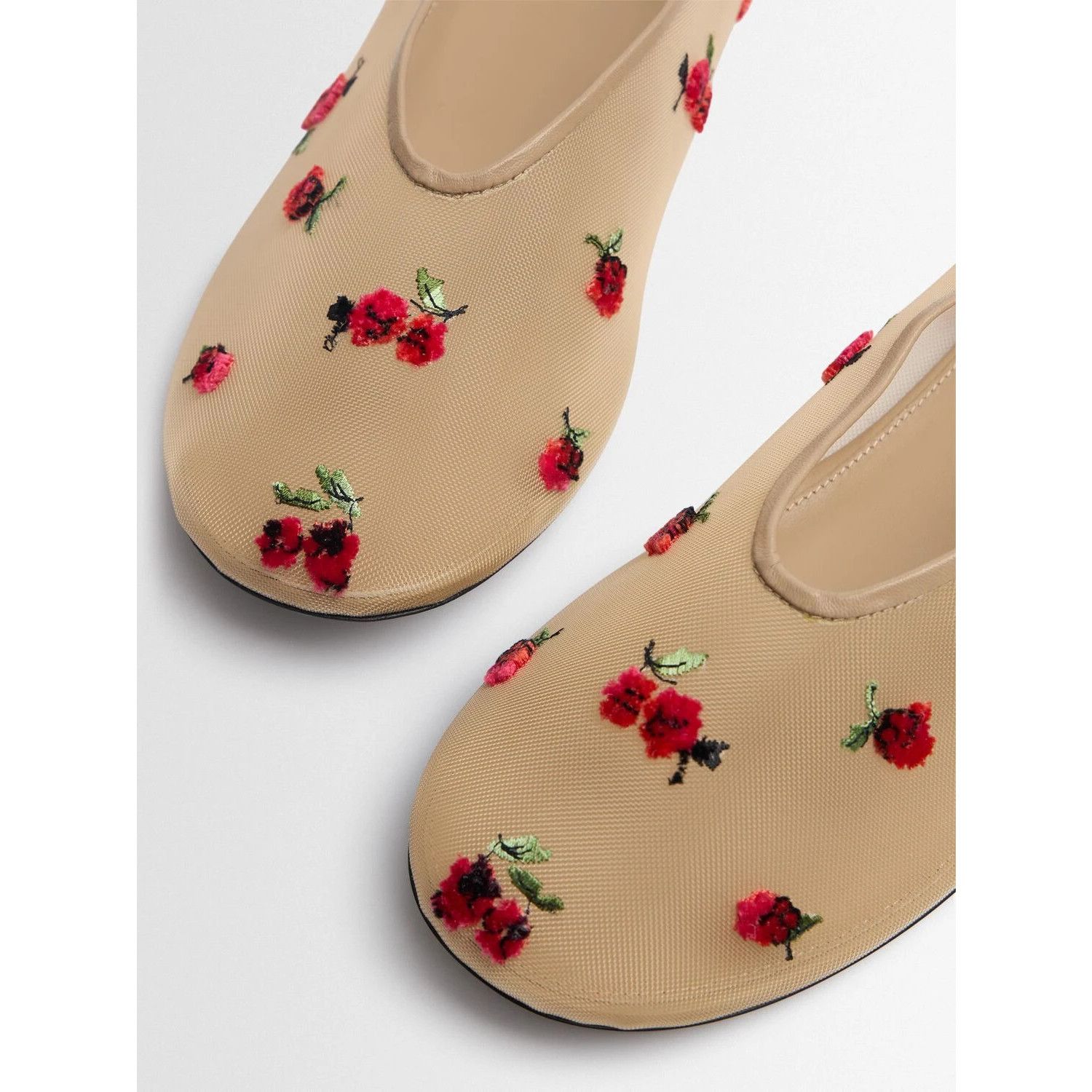 KHAITE KHAITE Marcy Nude/Raspberry Embroidery Flats New & Authentic Size US 6 / IT 36 - 3 Thumbnail