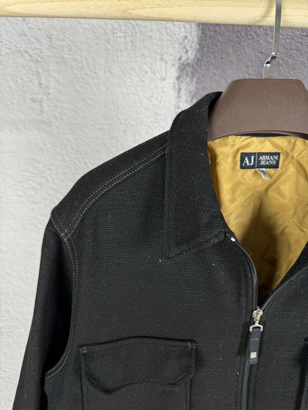 Armani Armani Jeans vintage wool hemp dark brown full zip jacket Size US XXL / EU 58 / 5 - 3 Thumbnail
