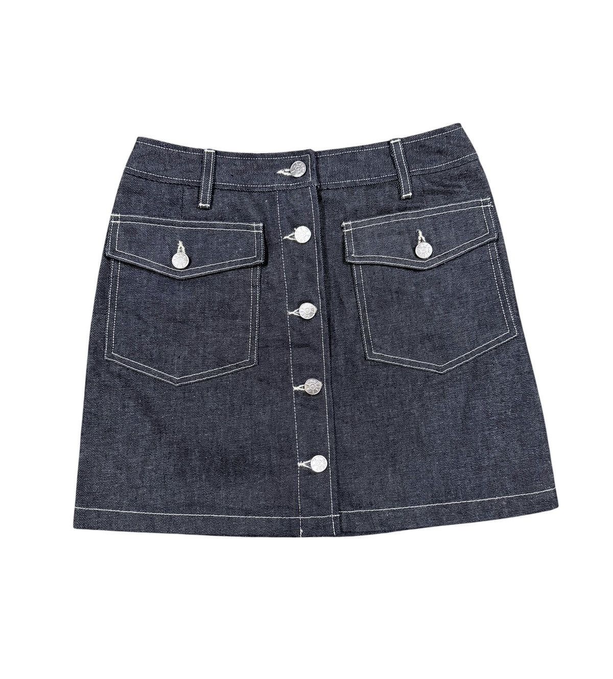 agnes b. Vtg🔥agnes.b Raw Indigo denim Mini Skirt Made In France Size 25" / US 0 / IT 36 - 1 Thumbnail