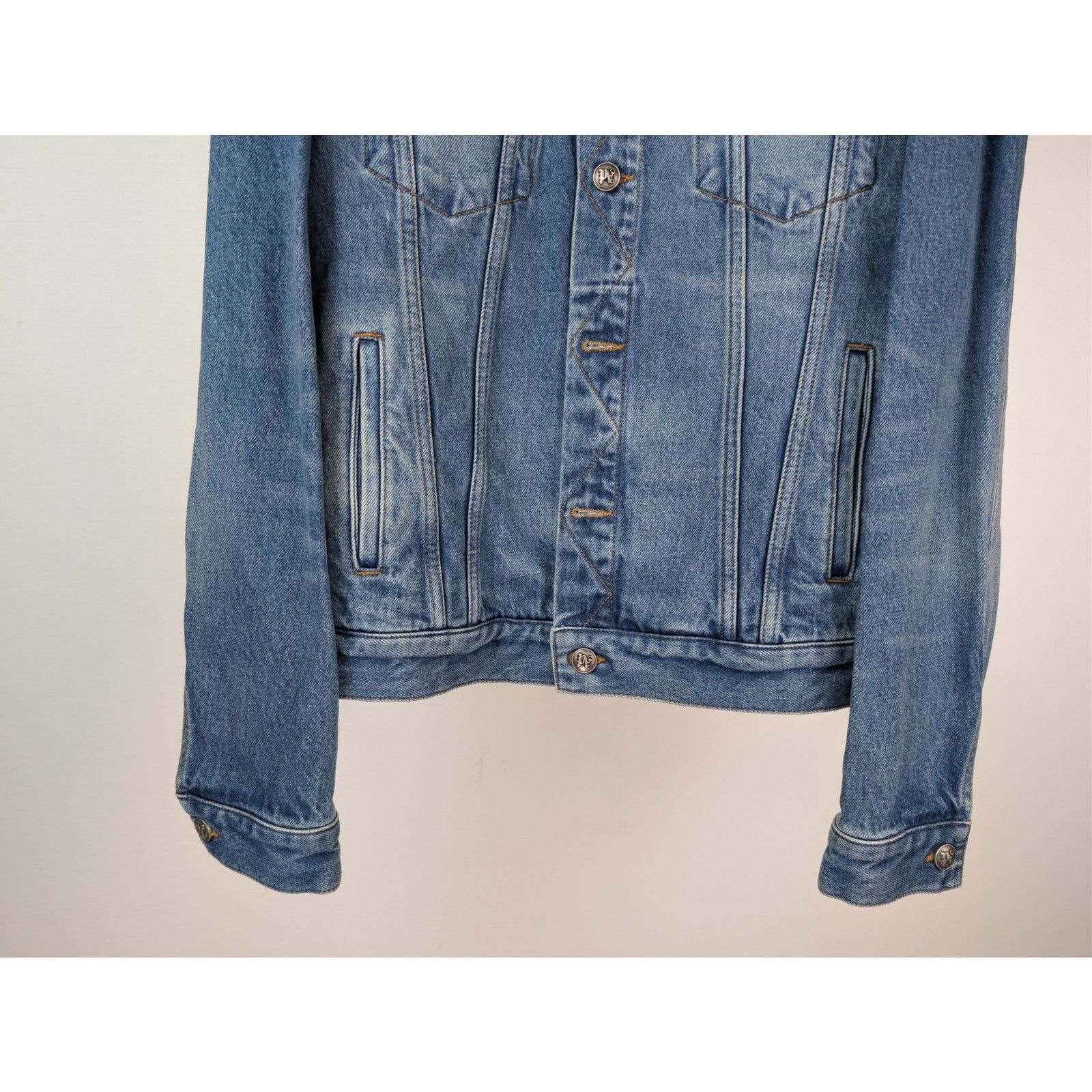 Palm Angels o1rshd1 Bear in Mind Denim Jacket in Blue / Brown Size US XXL / EU 58 / 5 - 5 Thumbnail