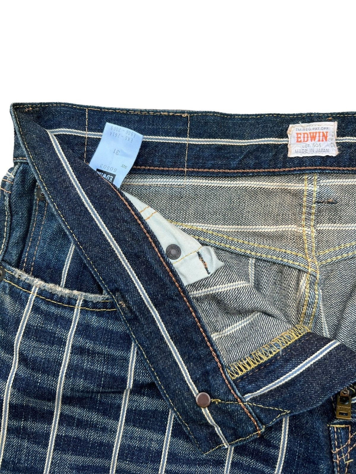 Edwin Rare🔥 Vintage Edwin 505ZXX Selvedge Denim Jeans 34x34 Size US 34 / EU 50 - 11 Thumbnail