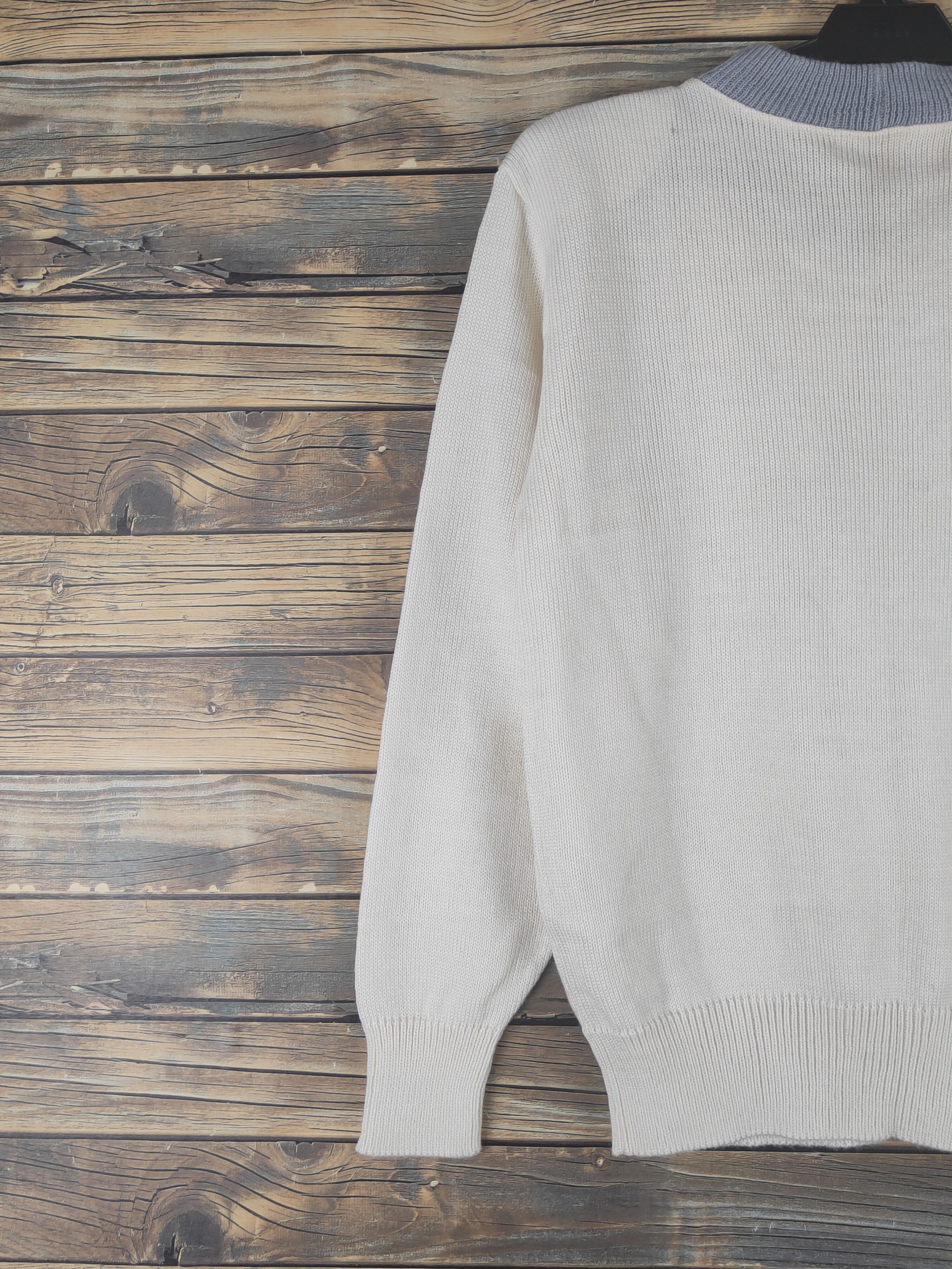 Homespun Knitwear × Japanese Brand × Vintage 24Carat Ivory Knitwear Sweatshirts #W1206 Size M / US 6-8 / IT 42-44 - 9 Thumbnail